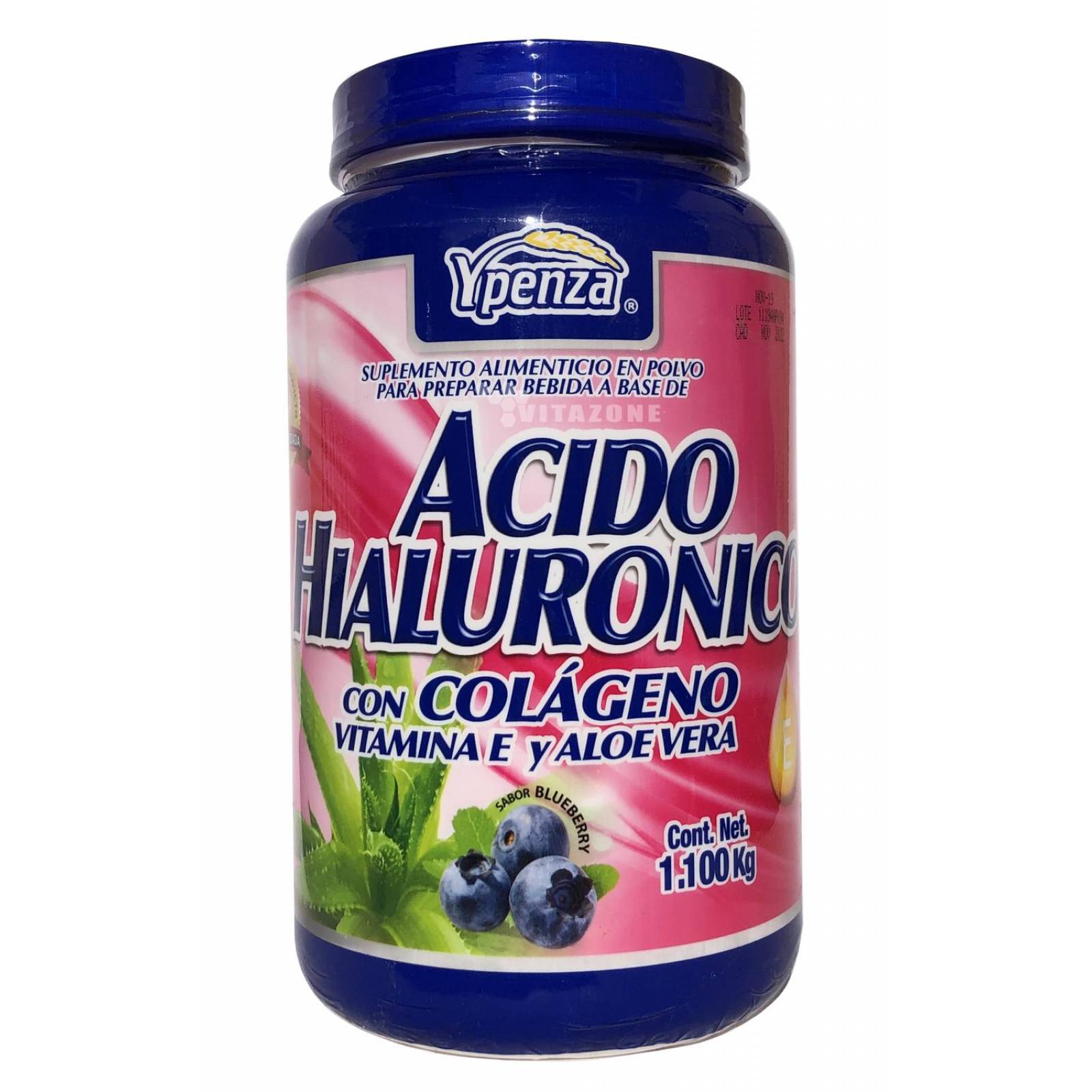 Ácido Hialurónico, Colágeno y Aloe Vera 1.100 kg Mora Ypenza 