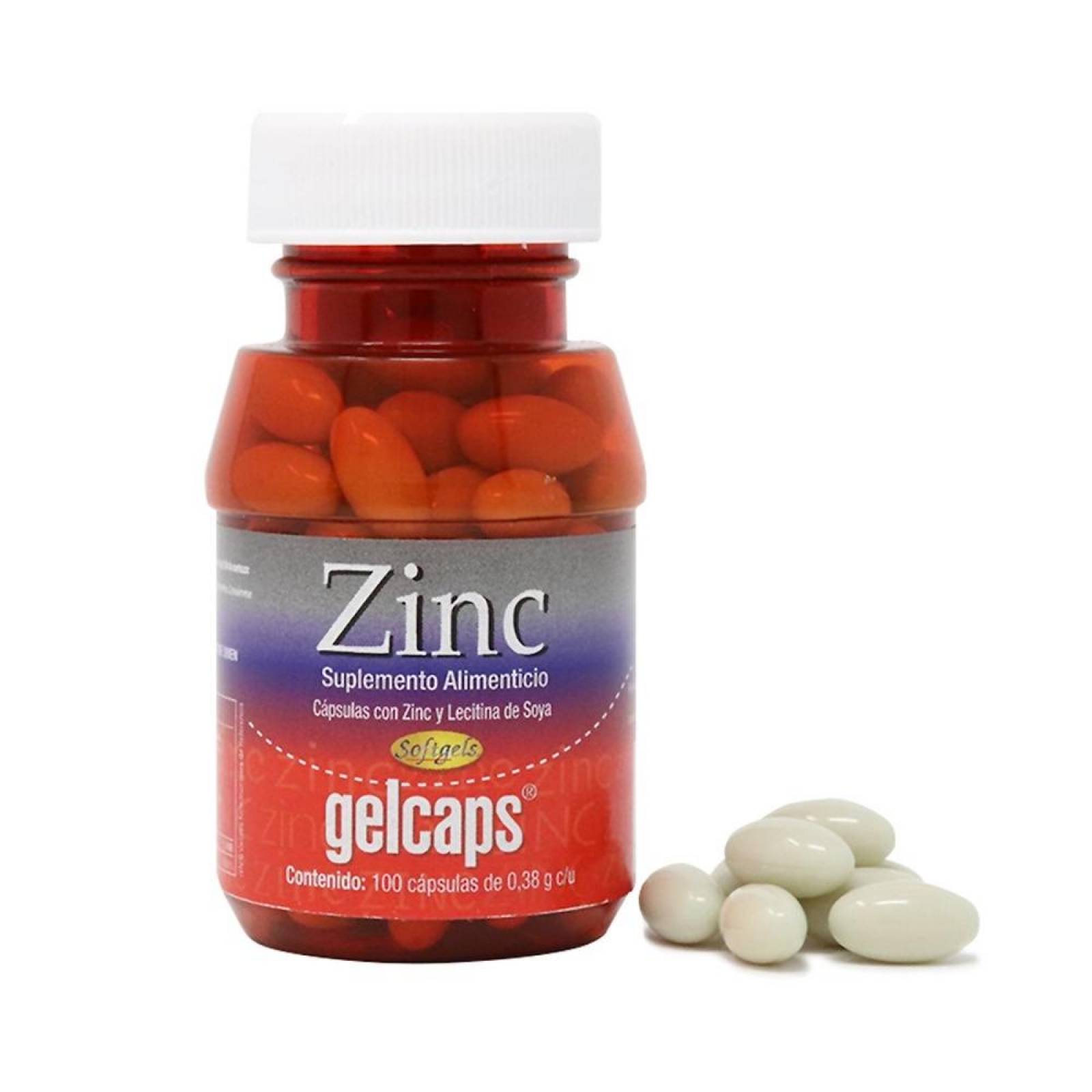 Zinc de 100 Cápsulas de 14.36 MG Gelcaps 