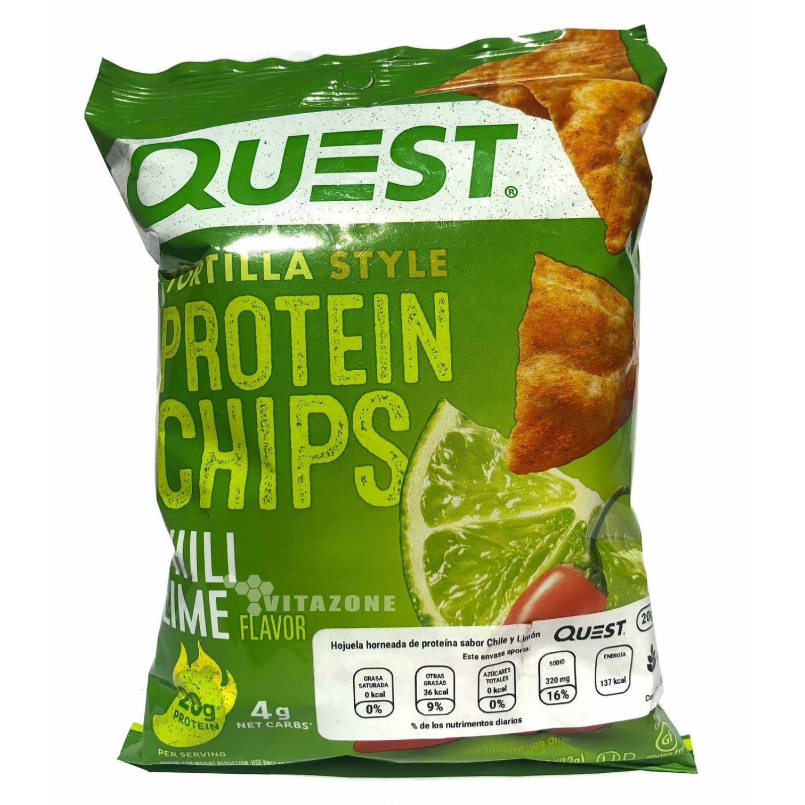 Quest Chips De Proteína Quest Sabor Limón con Chile 