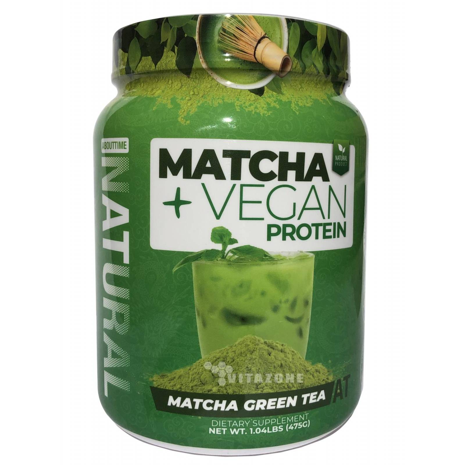 Proteína Vegana + Matcha 475 gr 21 serv. About Time 