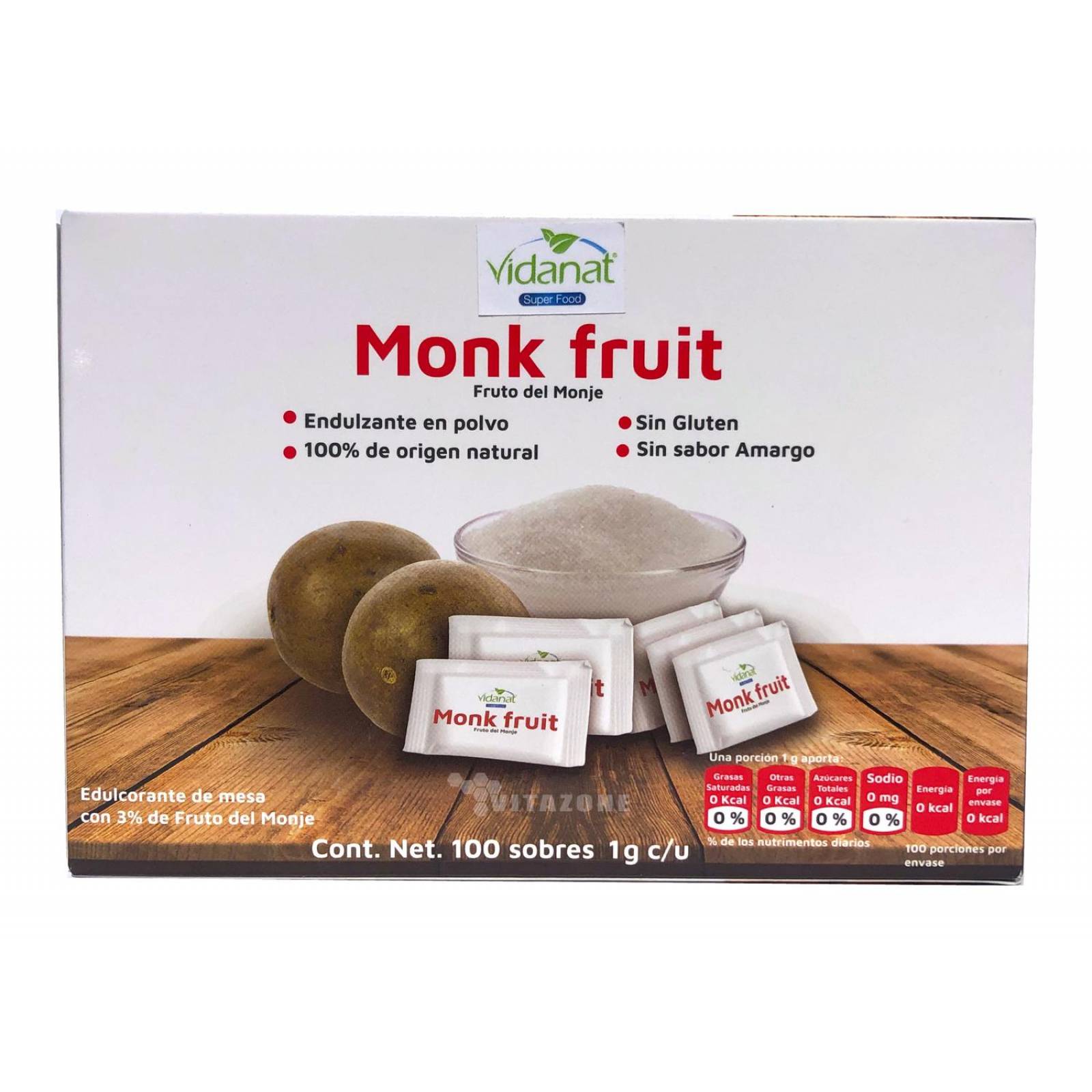 Fruta Del Monje Monk Fruit 100 sobres 