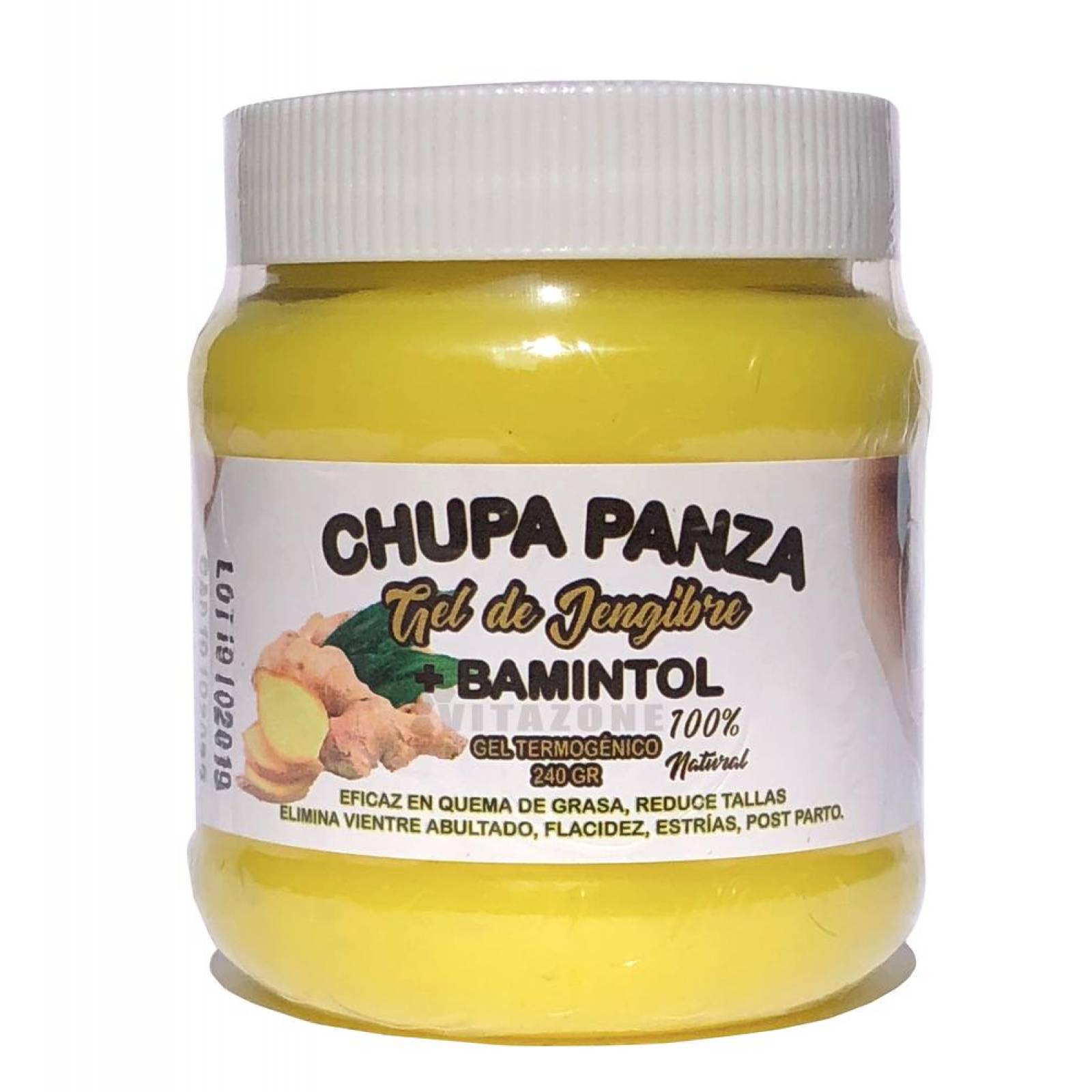 Gel Chupa Panza 12 pzs Original de Jengibre y Bamintol 240 gr 