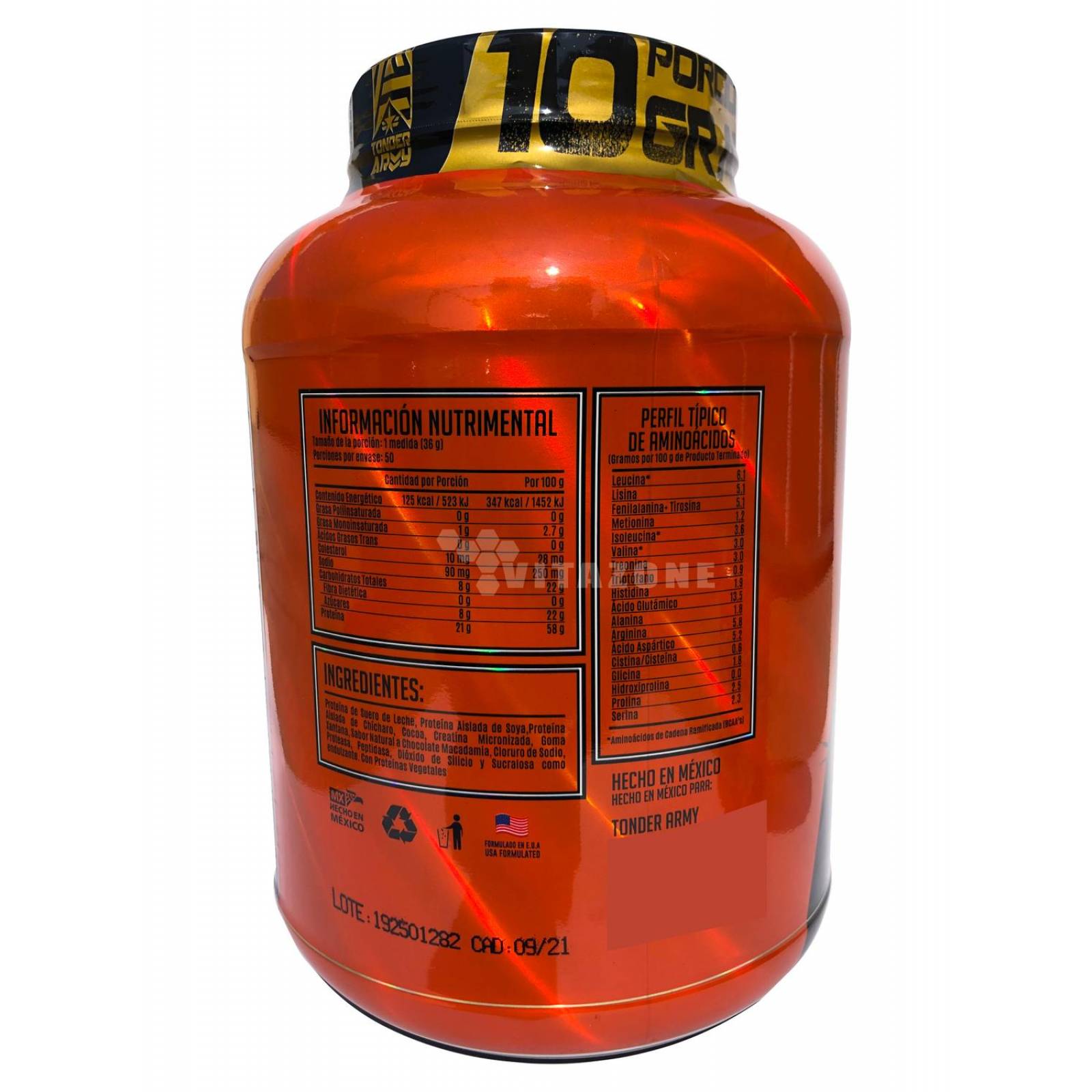 Proteína Tonder Army M1 Abrams Whey 4 bs Chocolate 