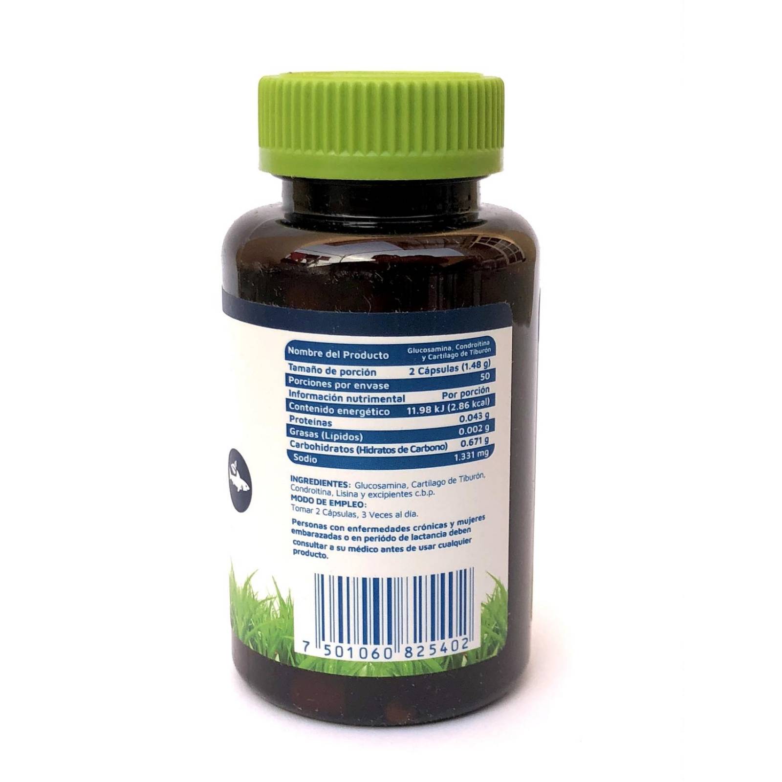 Glucosamina, Condroitina y Cartílago de Tiburón 100 caps Vidanat. (2 Frascos)