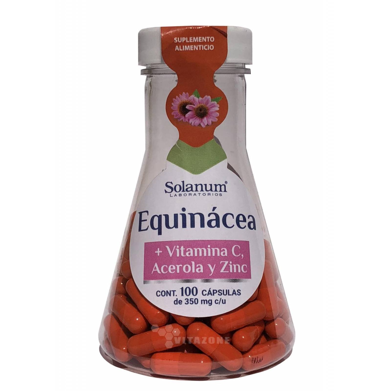 Equinácea con Vitamina C 100 cápsulas Solanum 