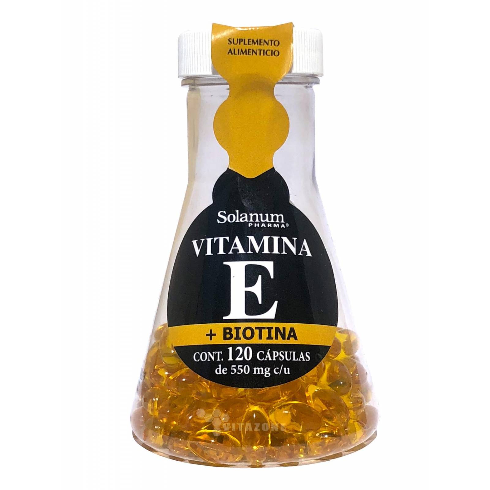 Vitamina E Biotina 120 c\u00e1psulas Solanum