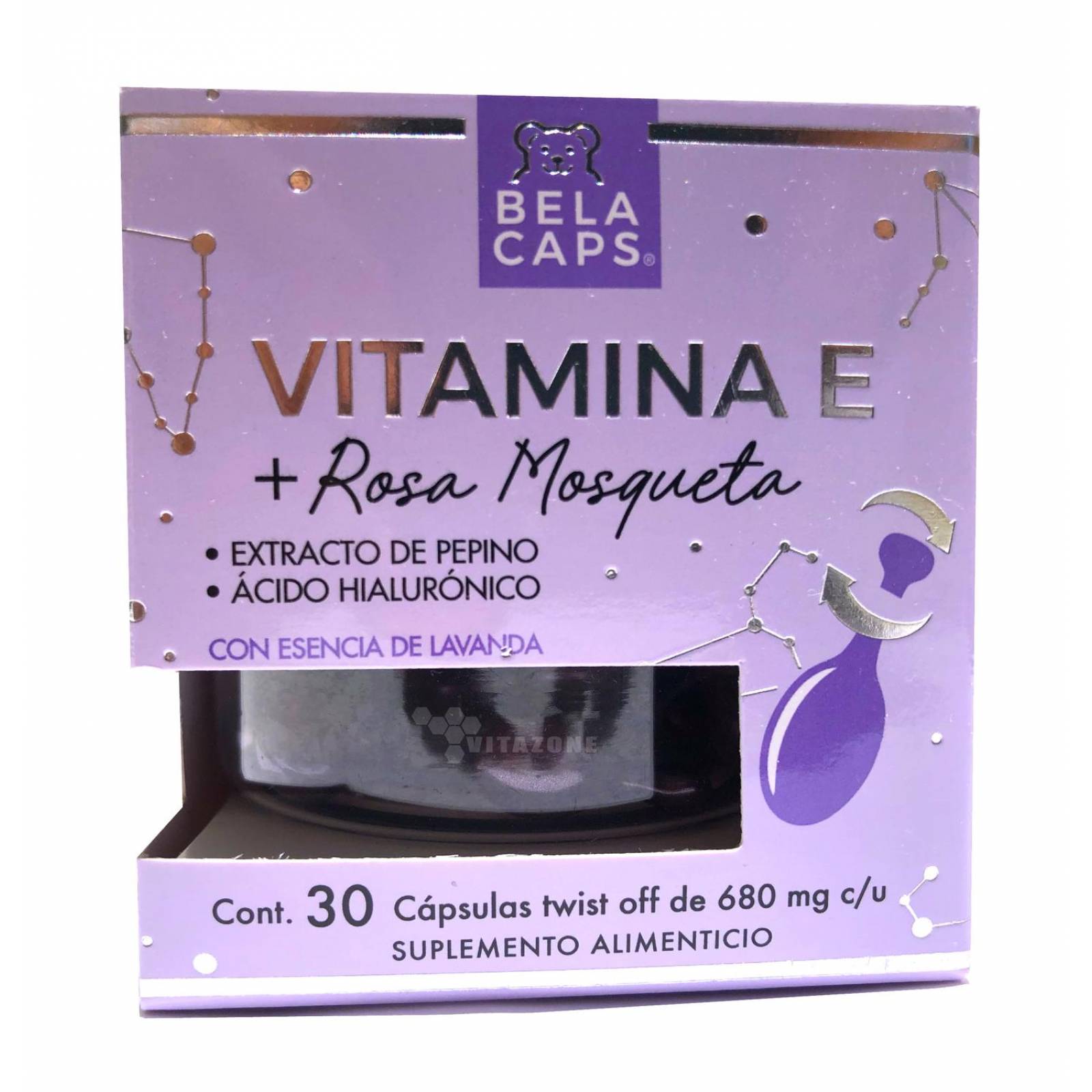 Vitamina E Rosa Mosqueta Serum 30 cápsulas faciales Belacaps 