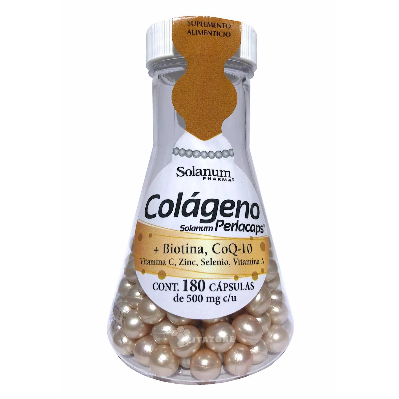Colágeno Biotina CoQ-10 180 cápsulas Solanum Perlacaps 