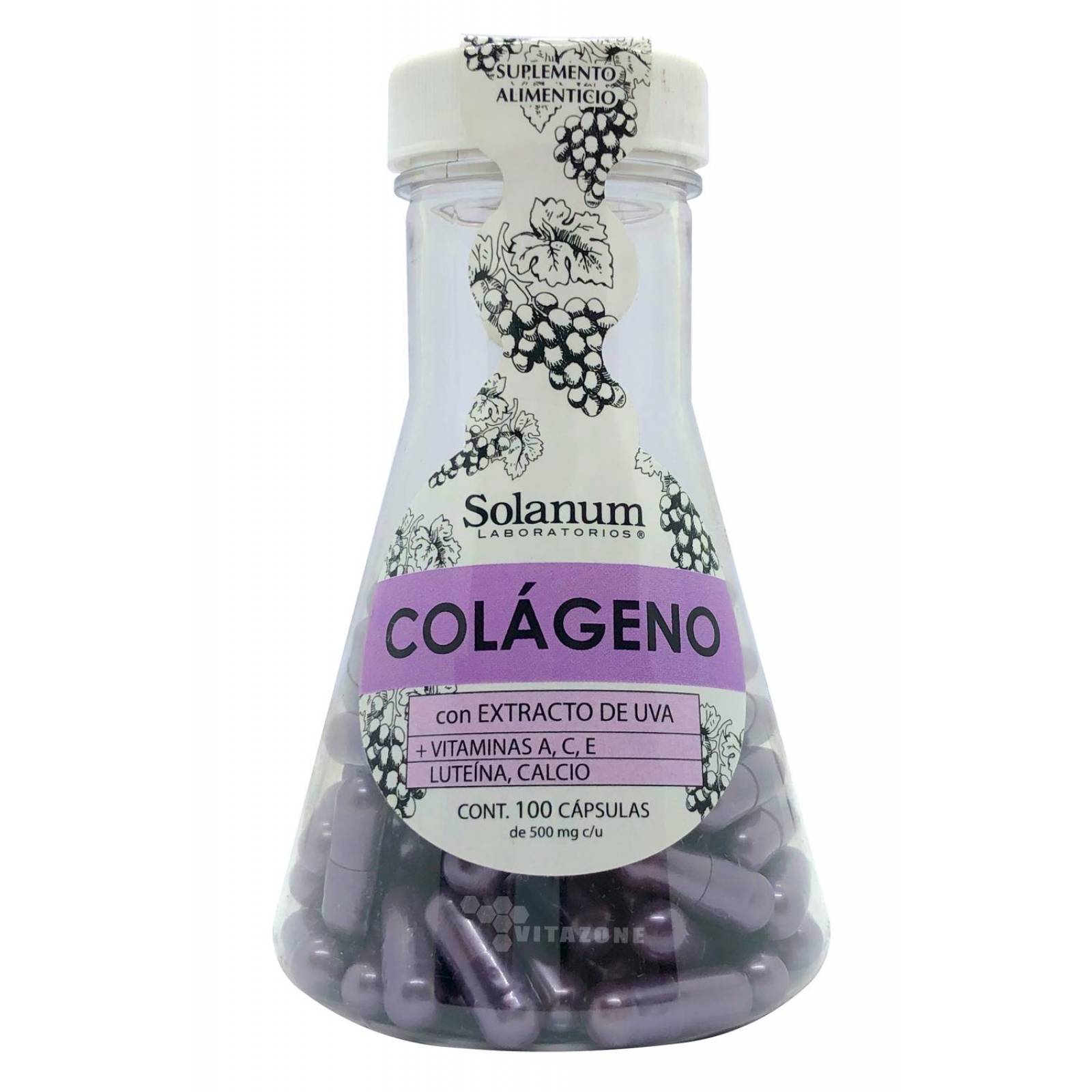 Colágeno con extracto de Uva 100 cápsulas Solanum
