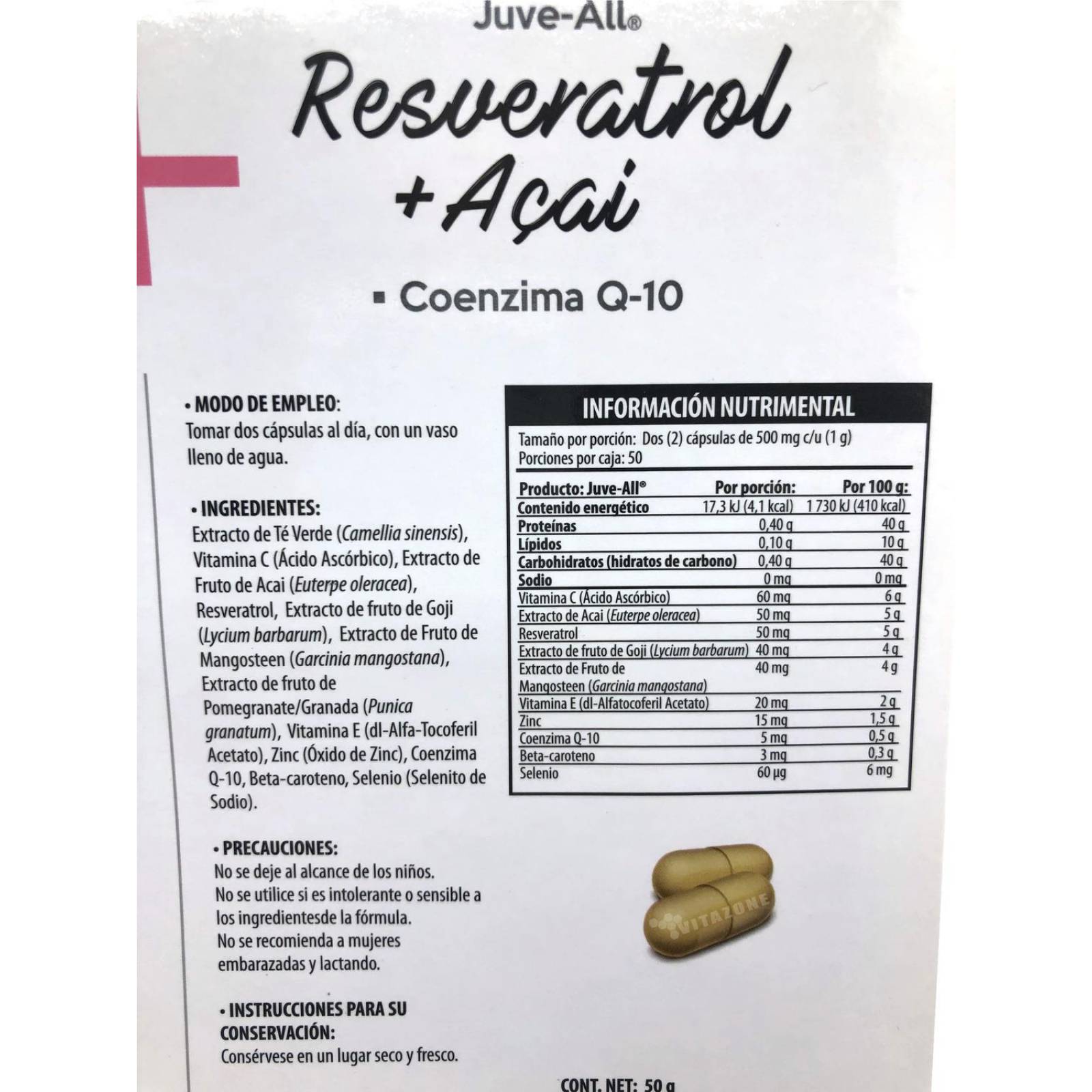 Resveratrol, Acaí, Goji y Granada 200 cáps Belacaps 