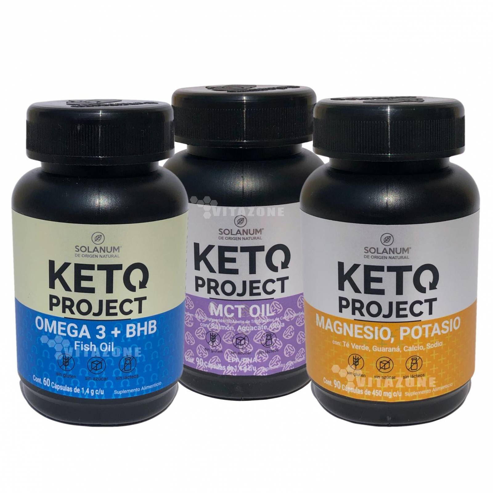 Kit KETO Mct Oil, BHB, Omega 3, Magnesio, Potasio 3 pzs
