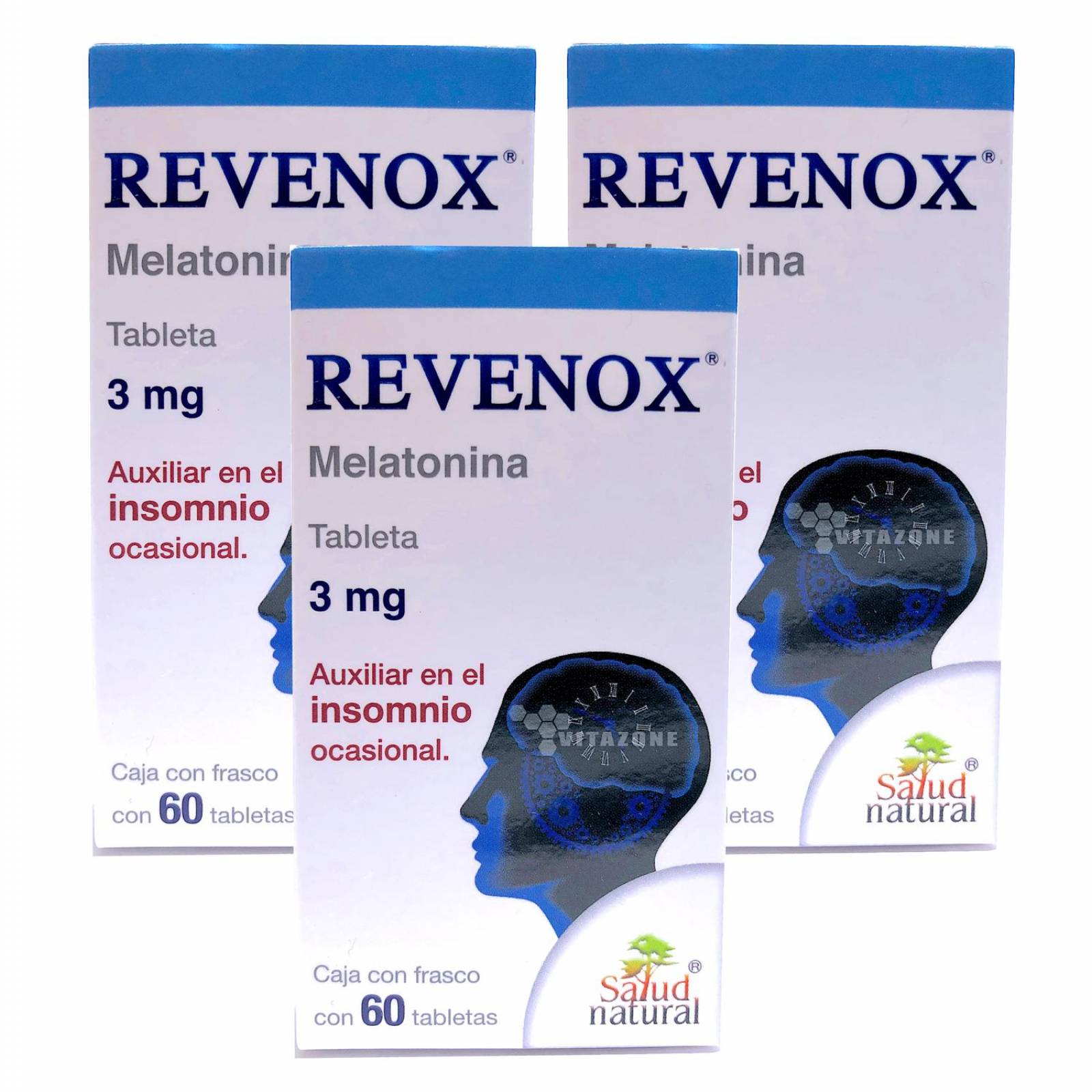 Melatonina 3 mg Revenox 60 Tabletas Salud Natural (3 pzs) 