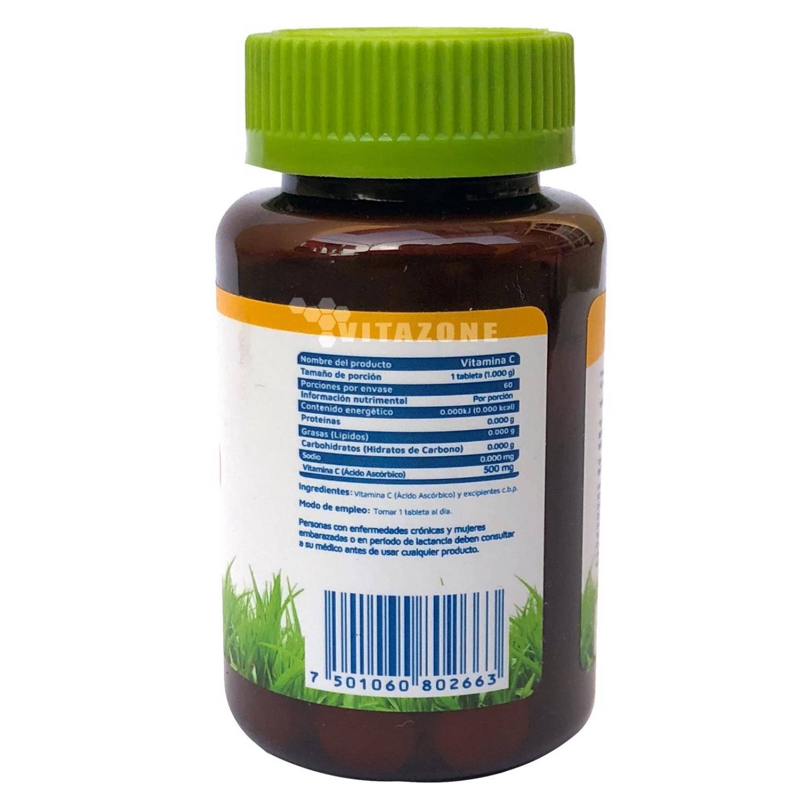 Vitamina C 60 Tabletas 500 Mg Vidanat. (3 FRASCOS) 