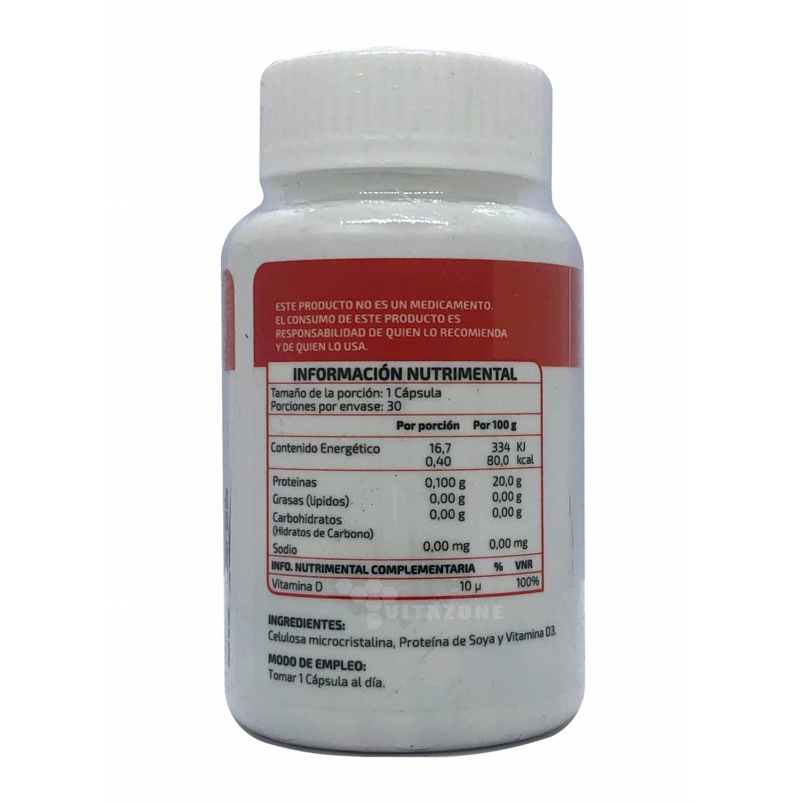 Vitamina D3 con proteína 30 cápsulas 