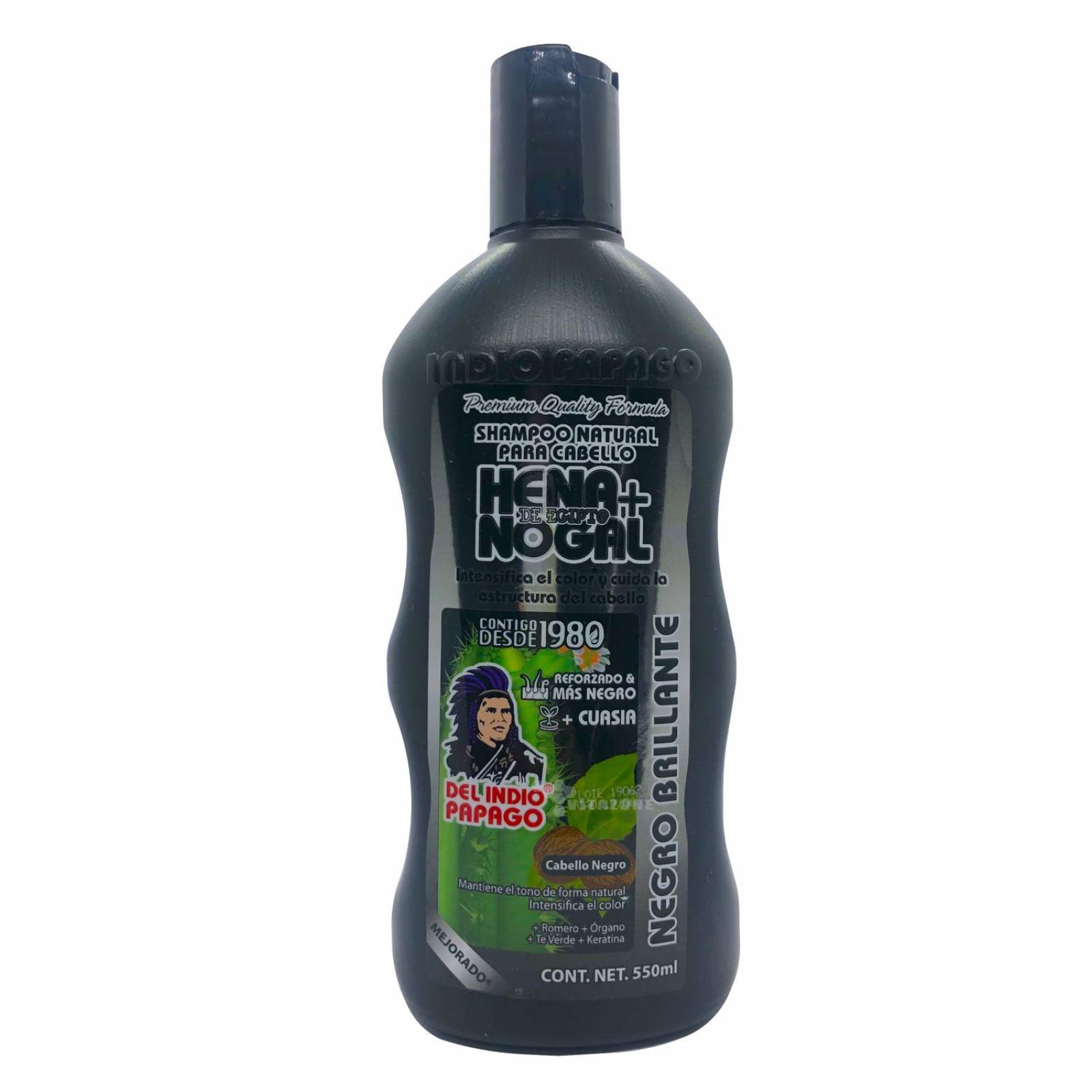 Shampoo Hena y Nogal 550 ml Indio Papago.