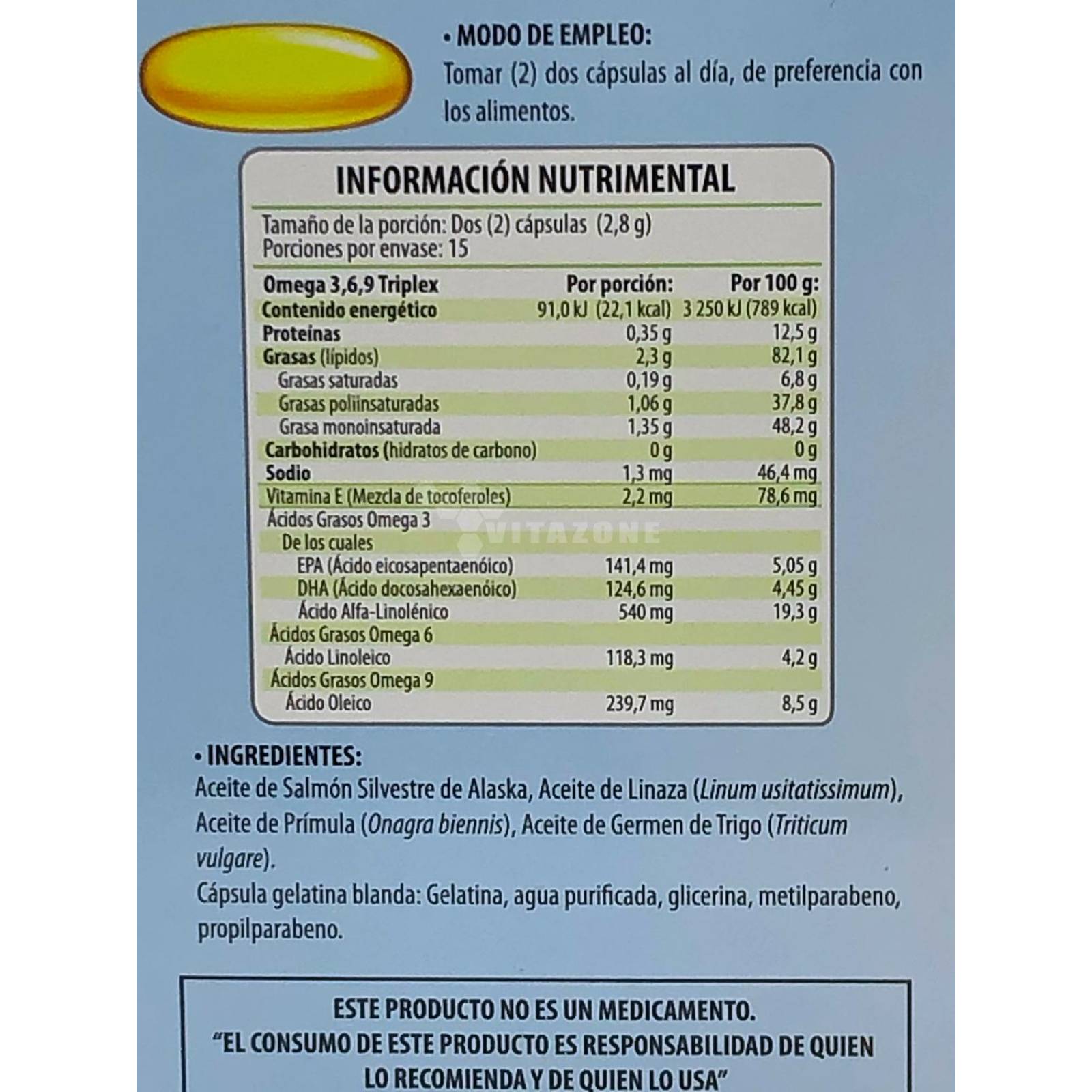 Omega 3, 6 y 9 Triplex 30 cápsulas Solanum 