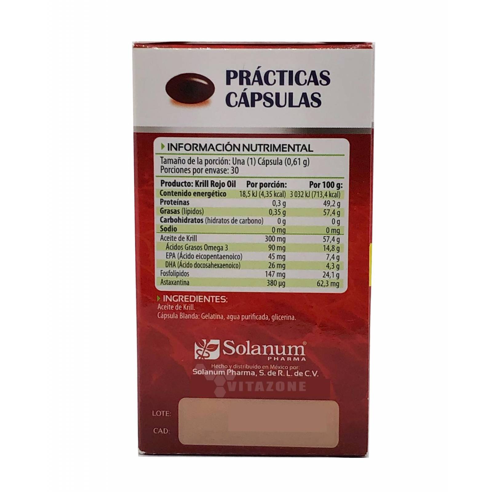 Aceite de Krill Omega 3 30 cápsulas Solanum 