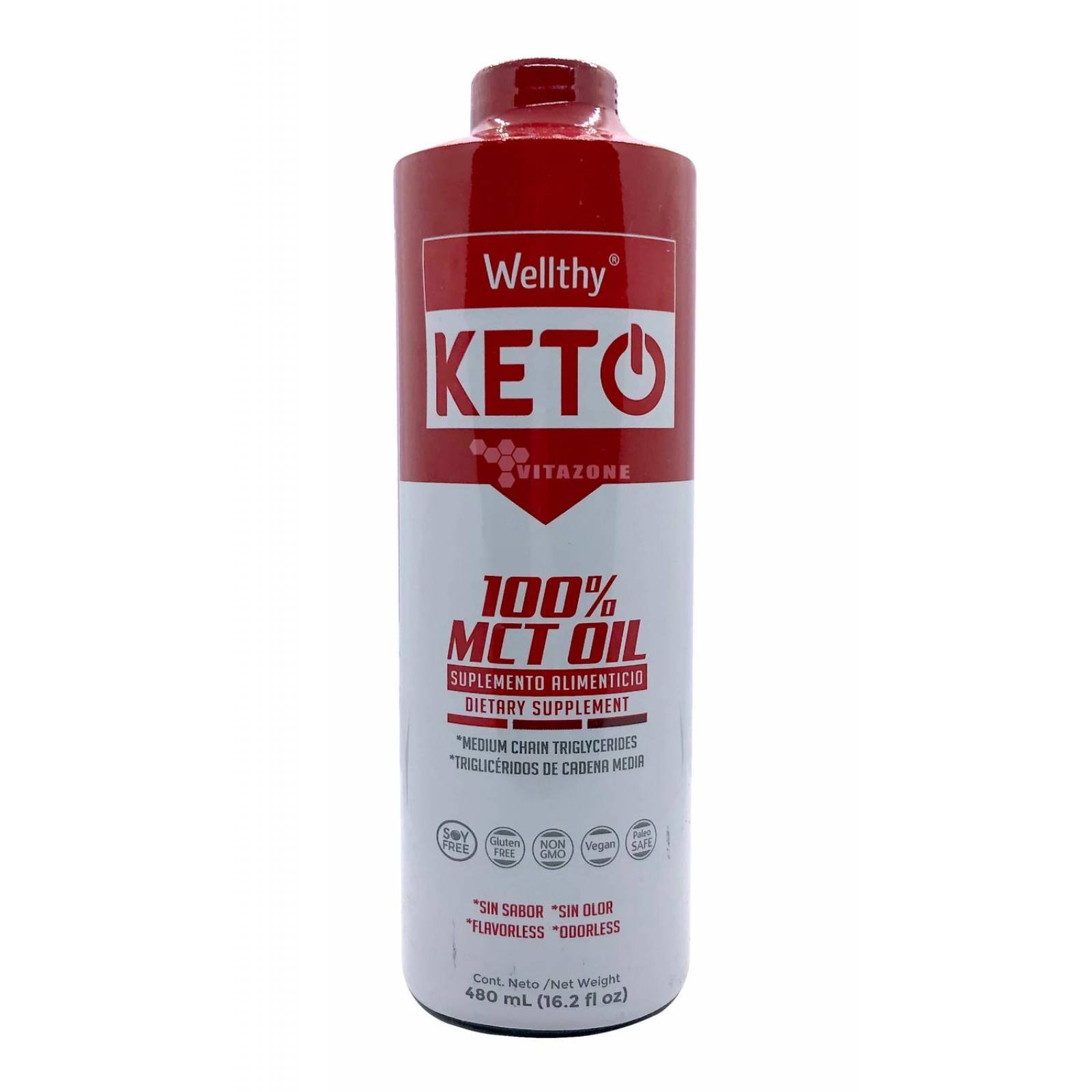 Keto MCT Oil 480 ml MCT Aceite de Coco Vegano Wellthy 