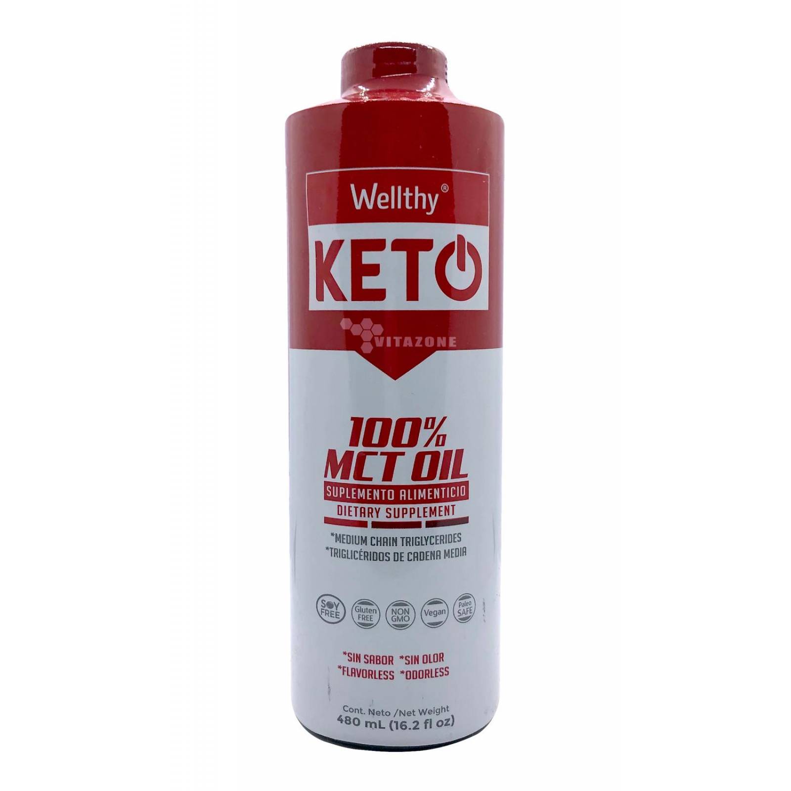 Keto MCT Oil 480 ml MCT Aceite de Coco Vegano Wellthy 