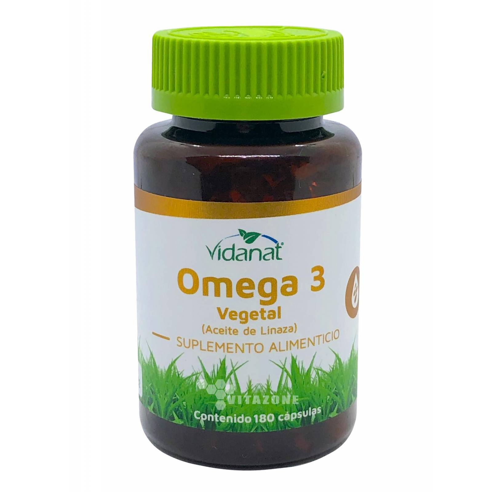Omega 3 vegetal (Aceite de Linaza) 180 Cáps Vidanat vegano 