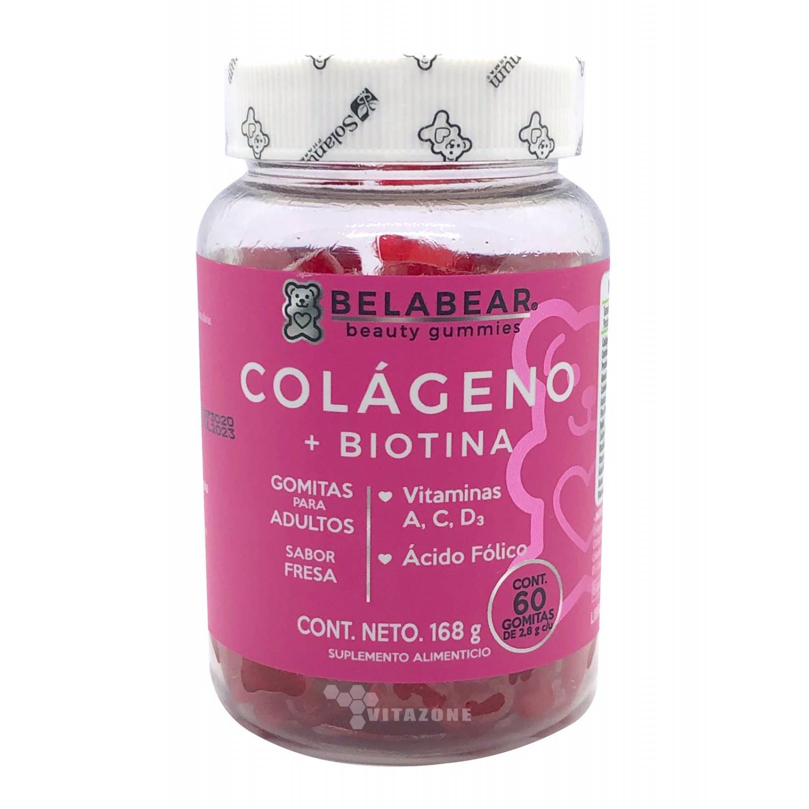 Colágeno + Biotina 60 gomitas Belabear Vitamina A C D 