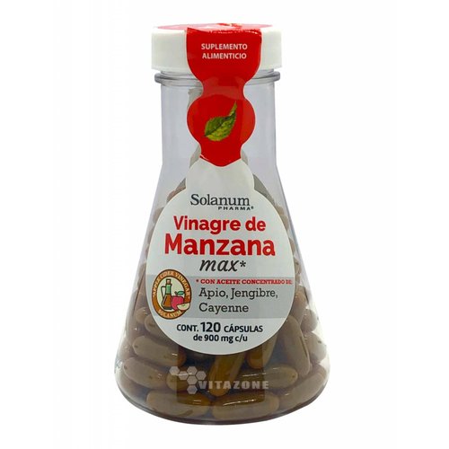 Vinagre de Manzana Max 120 Caps Solanum Jengibre Cayenne 