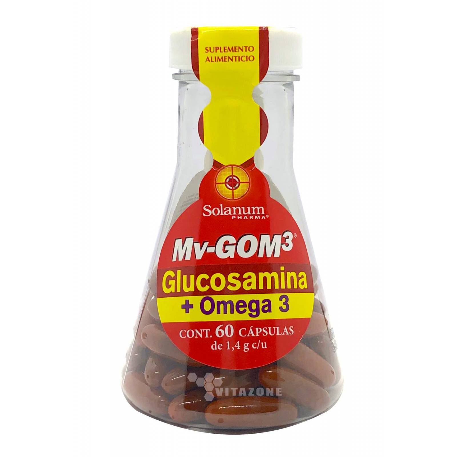 Glucosamina con Omega 3 60 cápsulas Vitamina C Solanum 