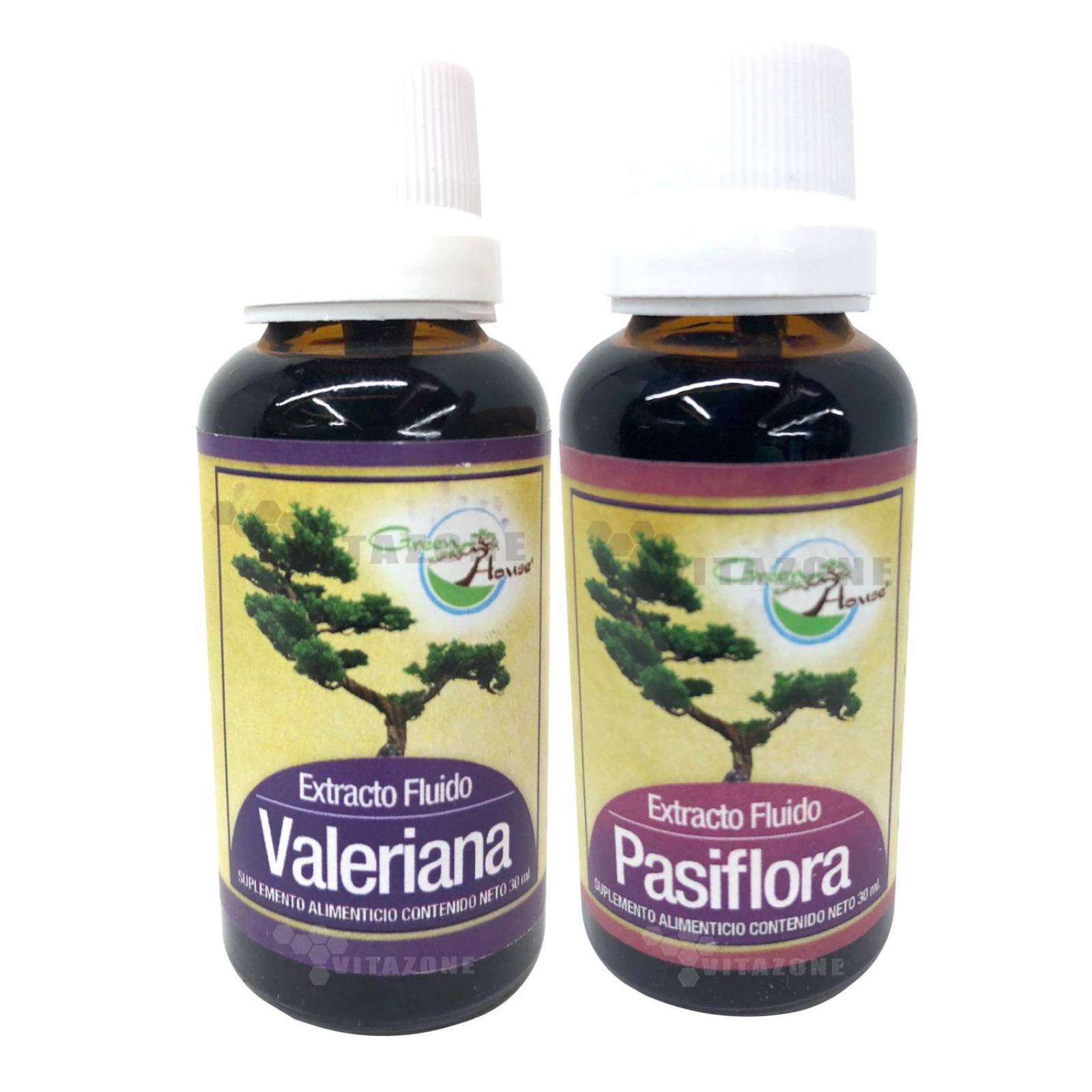 Pasiflora y Valeriana Extracto 30 ml Green House (2 frascos) 