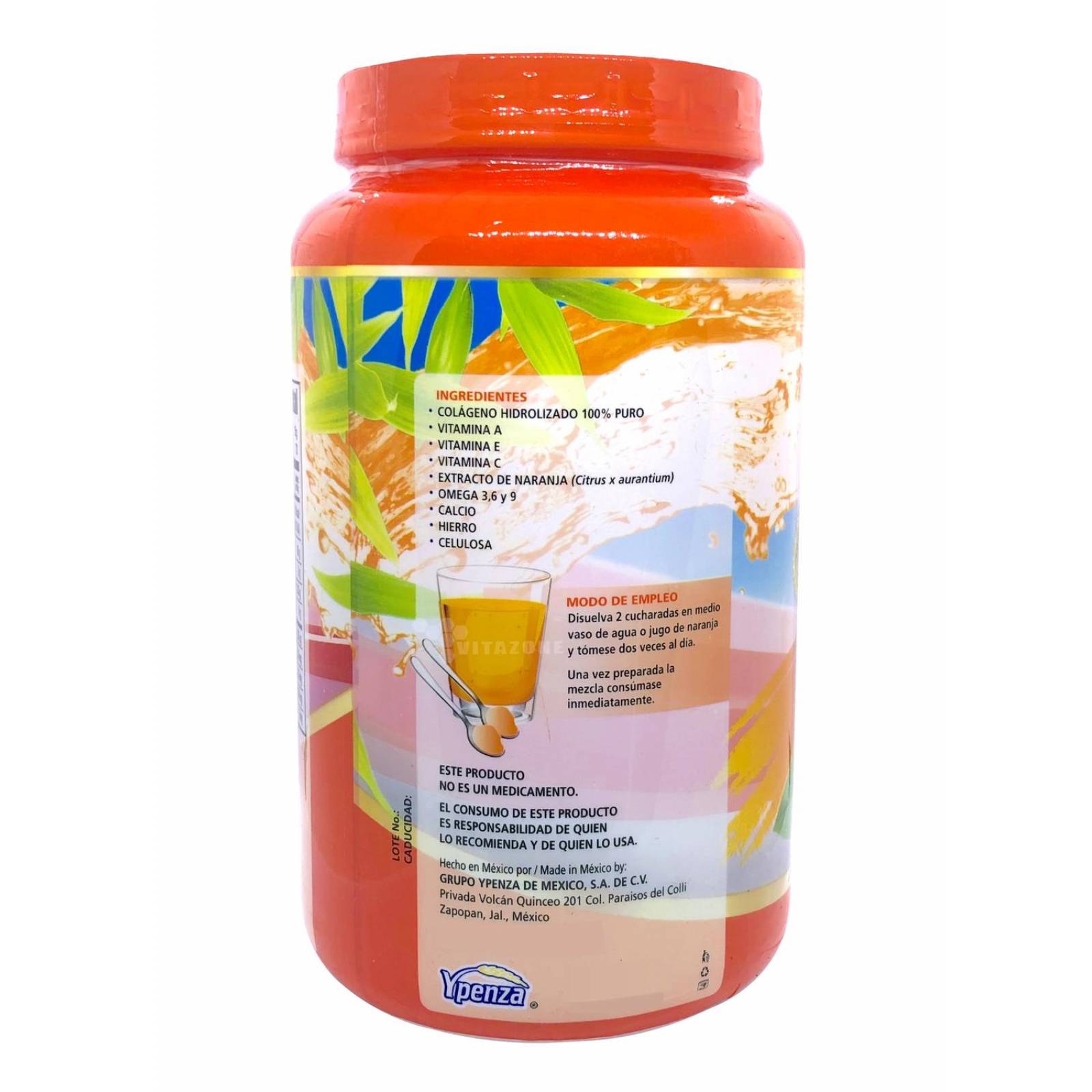 Colágeno Hidrolizado Naranja 1.1 kg Ypenza (3 Botes) 