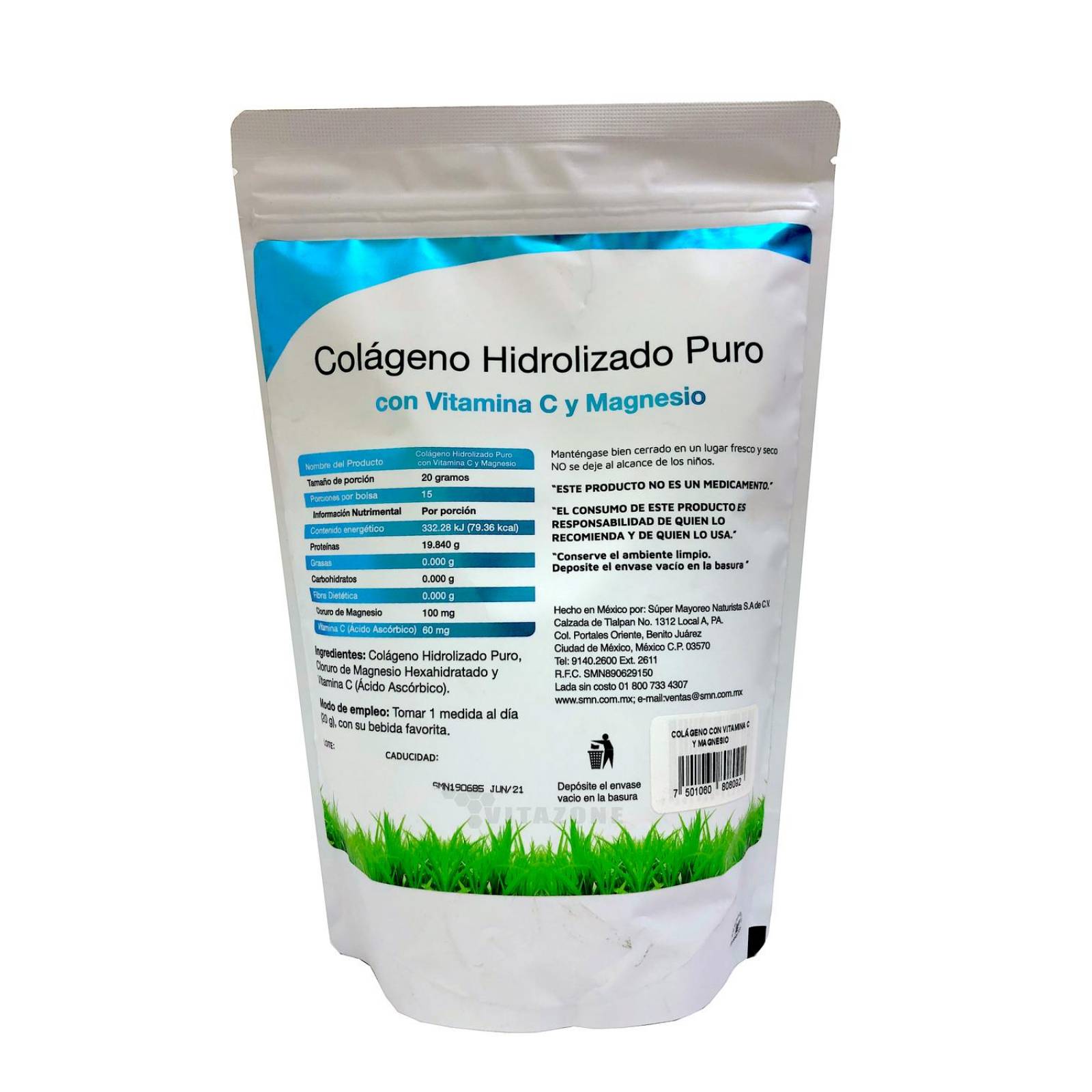 Colágeno Hidrolizado Puro Biotina Magnesio Matcha 3 pzs Vidanat 