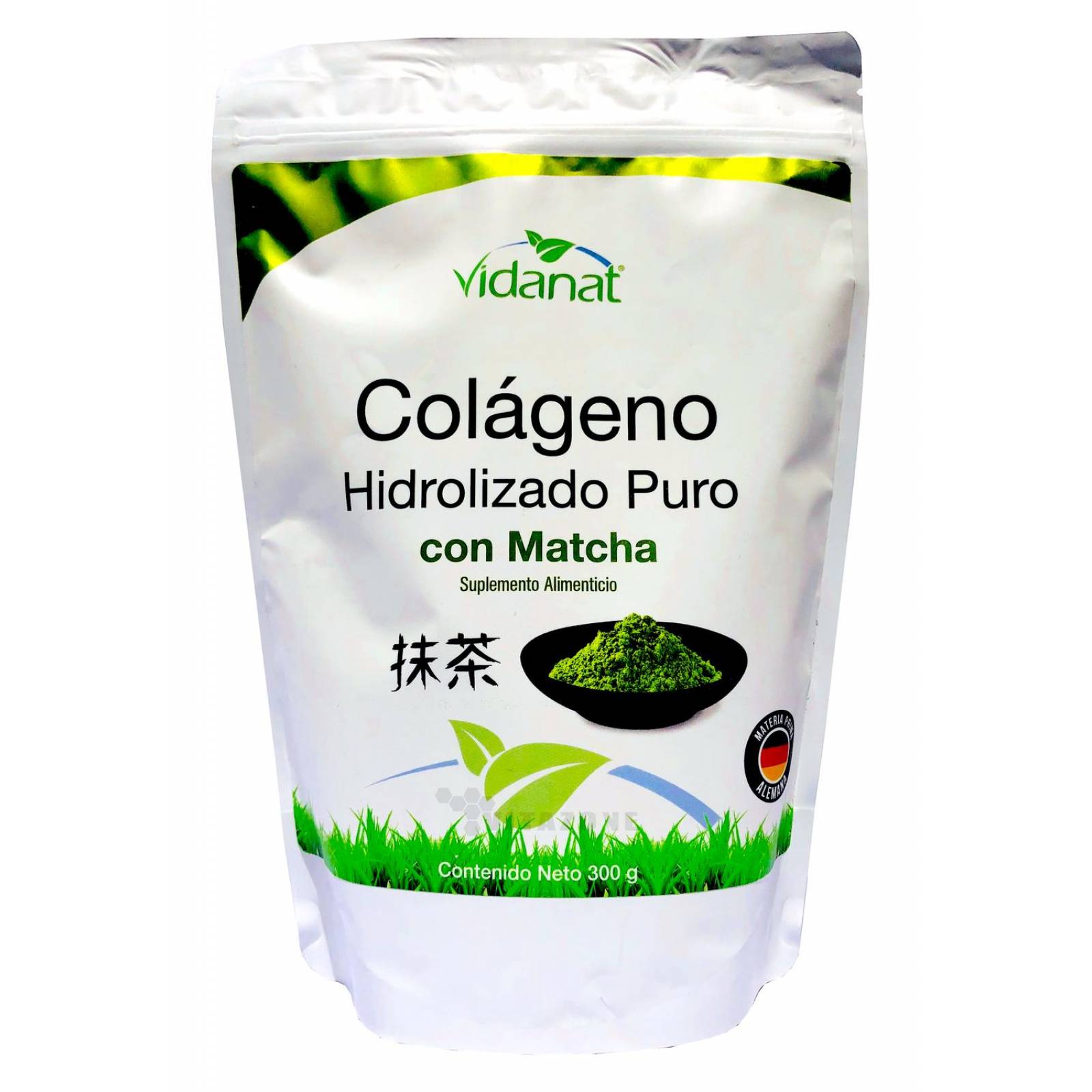 Colágeno Hidrolizado Puro Biotina Magnesio Matcha 3 pzs Vidanat 