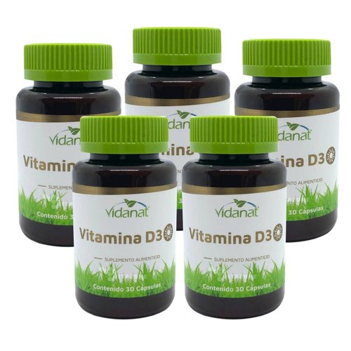 Vitamina D3 Vidanat 30 cápsulas (5 frascos) 