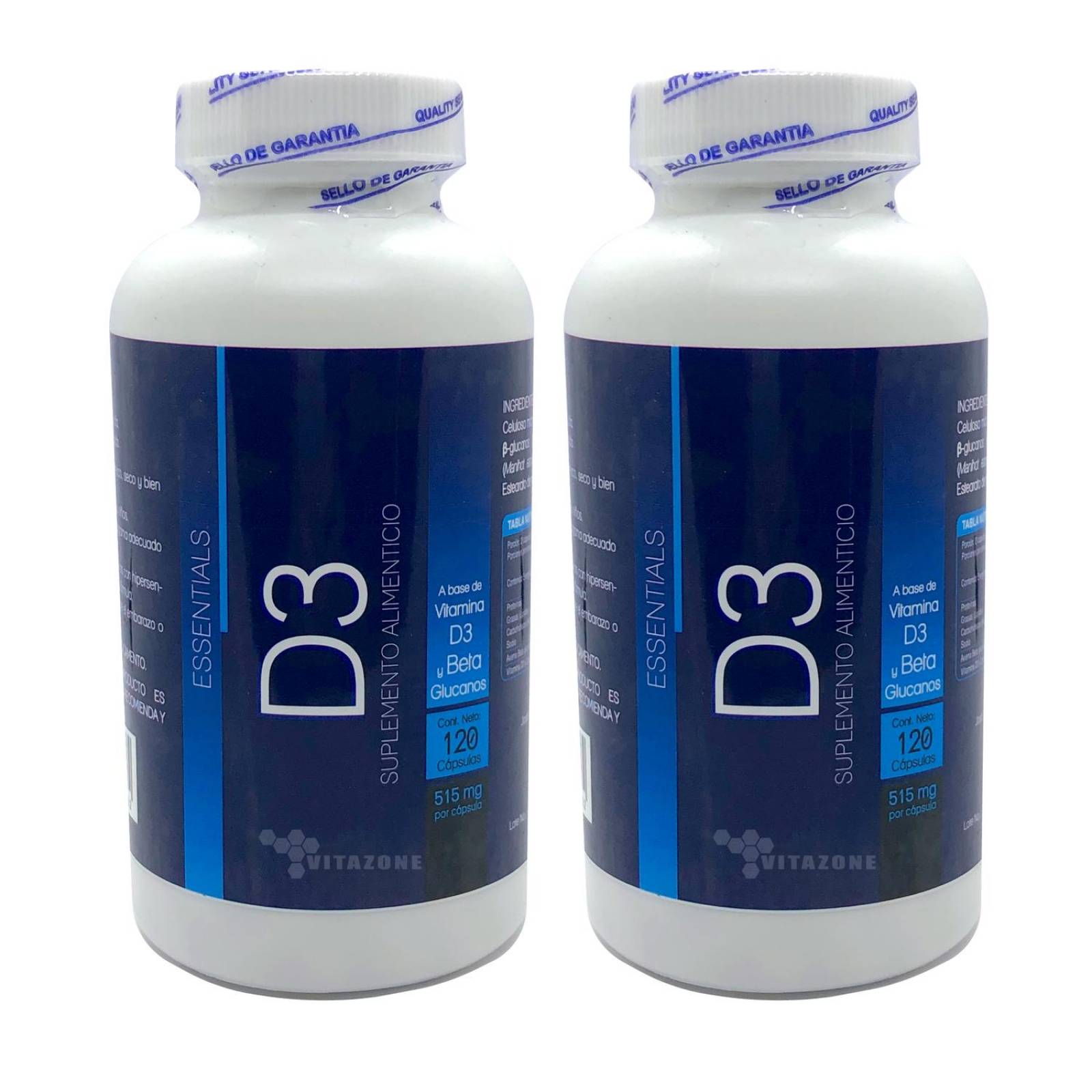 Vitamina D3 Essentials 120 cápsulas (2 frascos) 