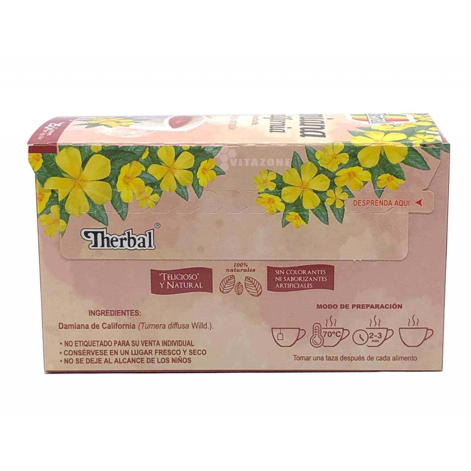 Té Damiana de California 25 sobres Therbal 