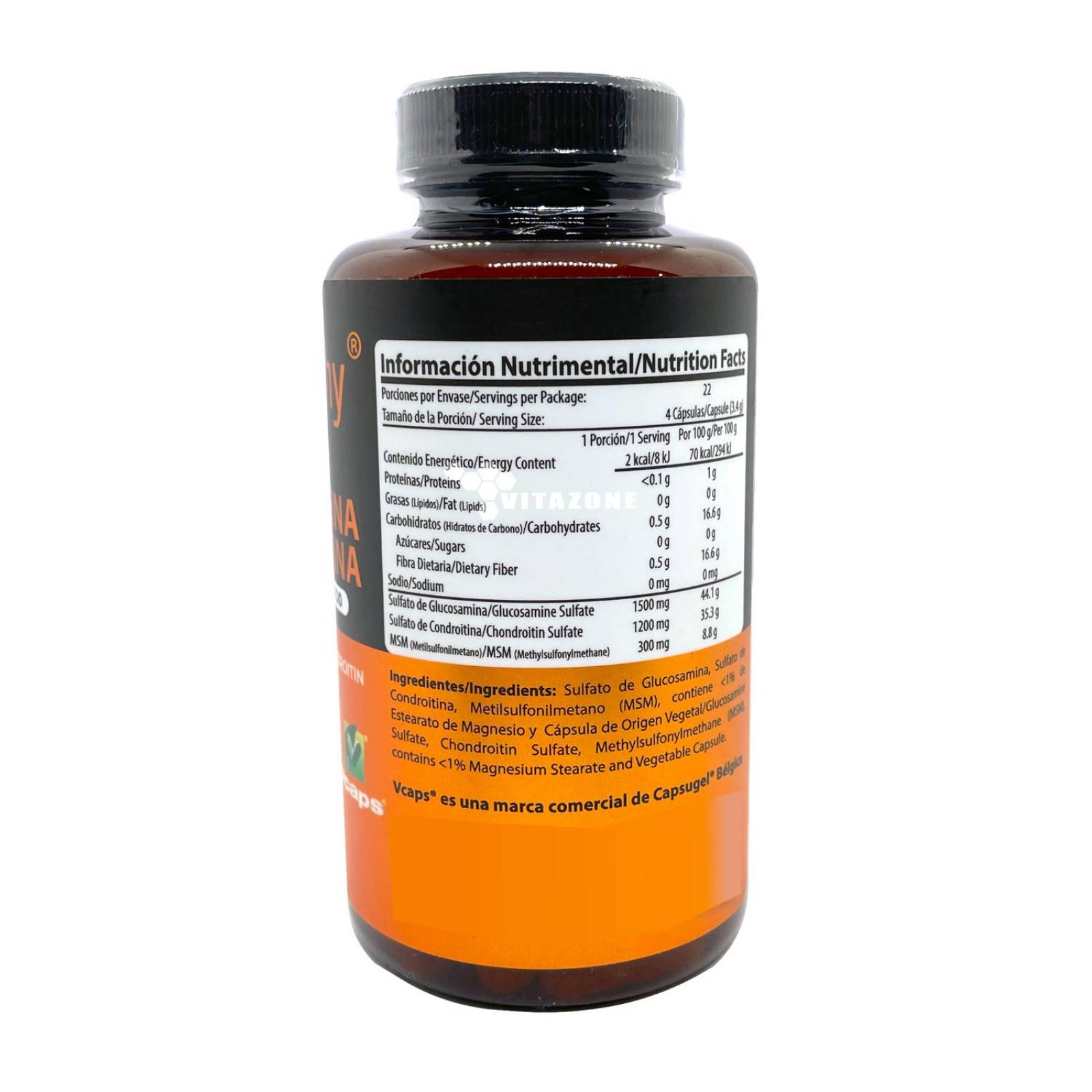 Glucosamina Condroitina y MSM 90 cápsulas Wellthy (2 pzs) 