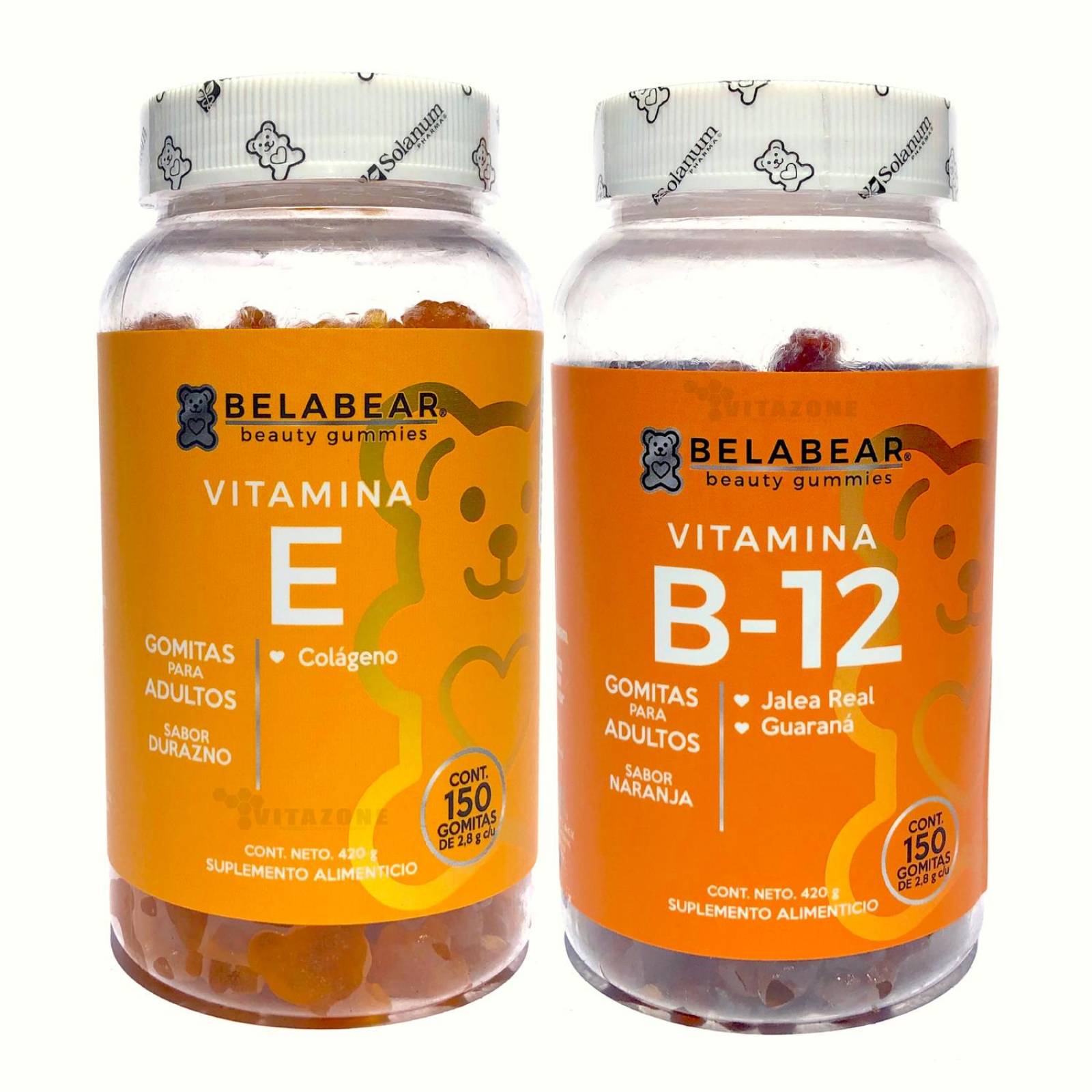 Vitamina B12 y Vitamina E 150 gomitas c/u Belabear DUO 