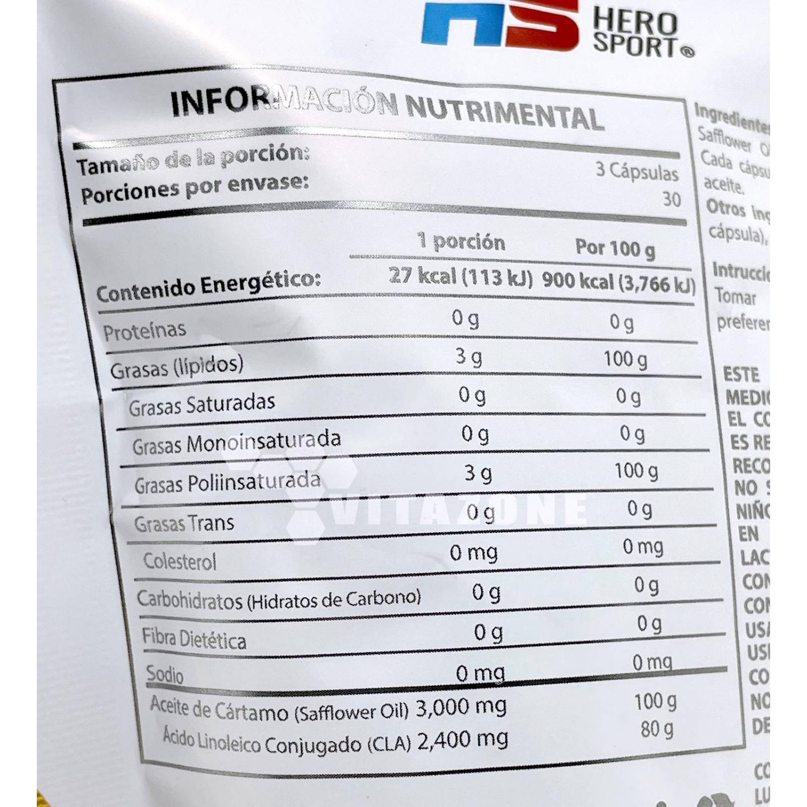 Cla 2400 mg 90 cápsulas blandas Hero Sport