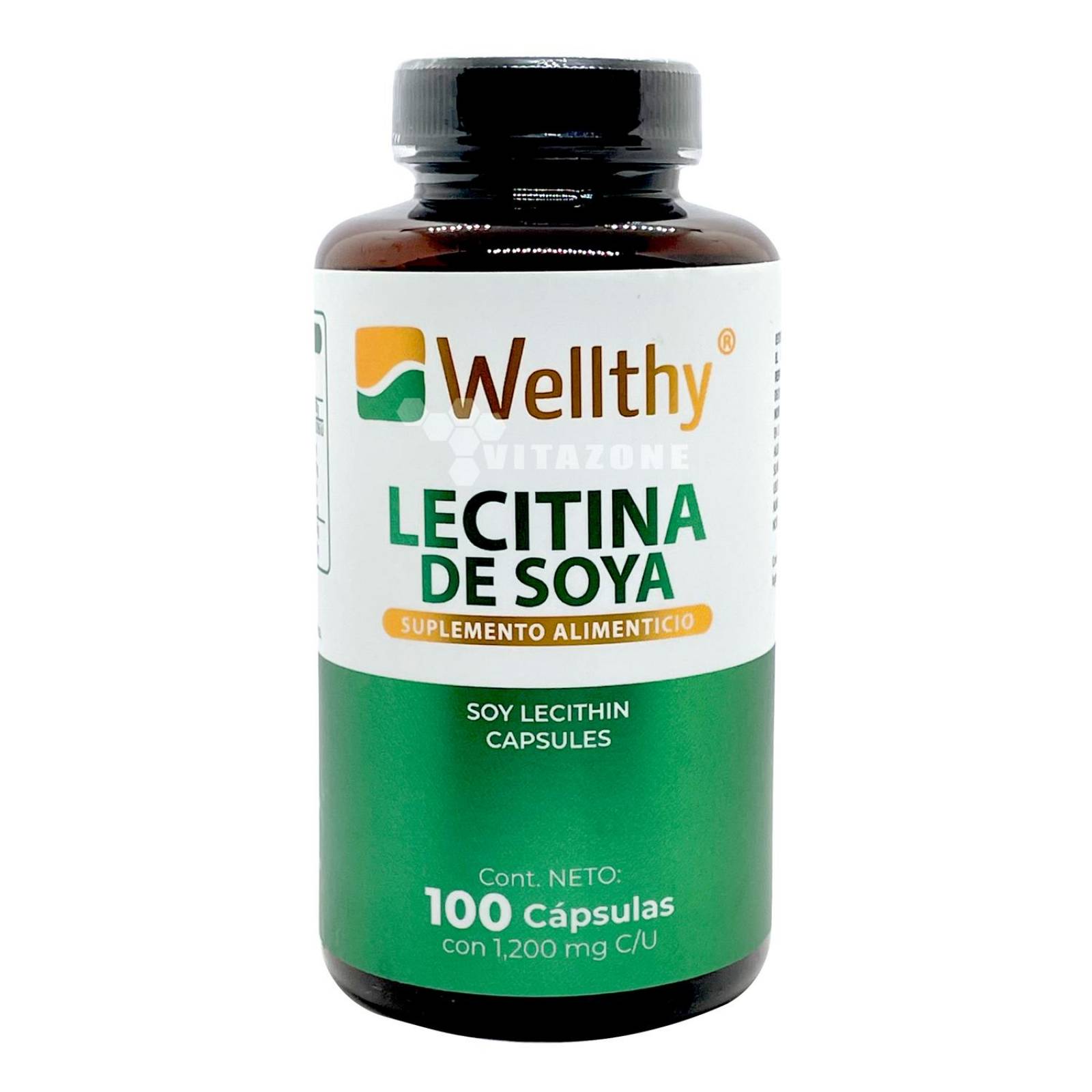 Lecitina de Soya 100 cápsulas Wellthy 1200 mg 