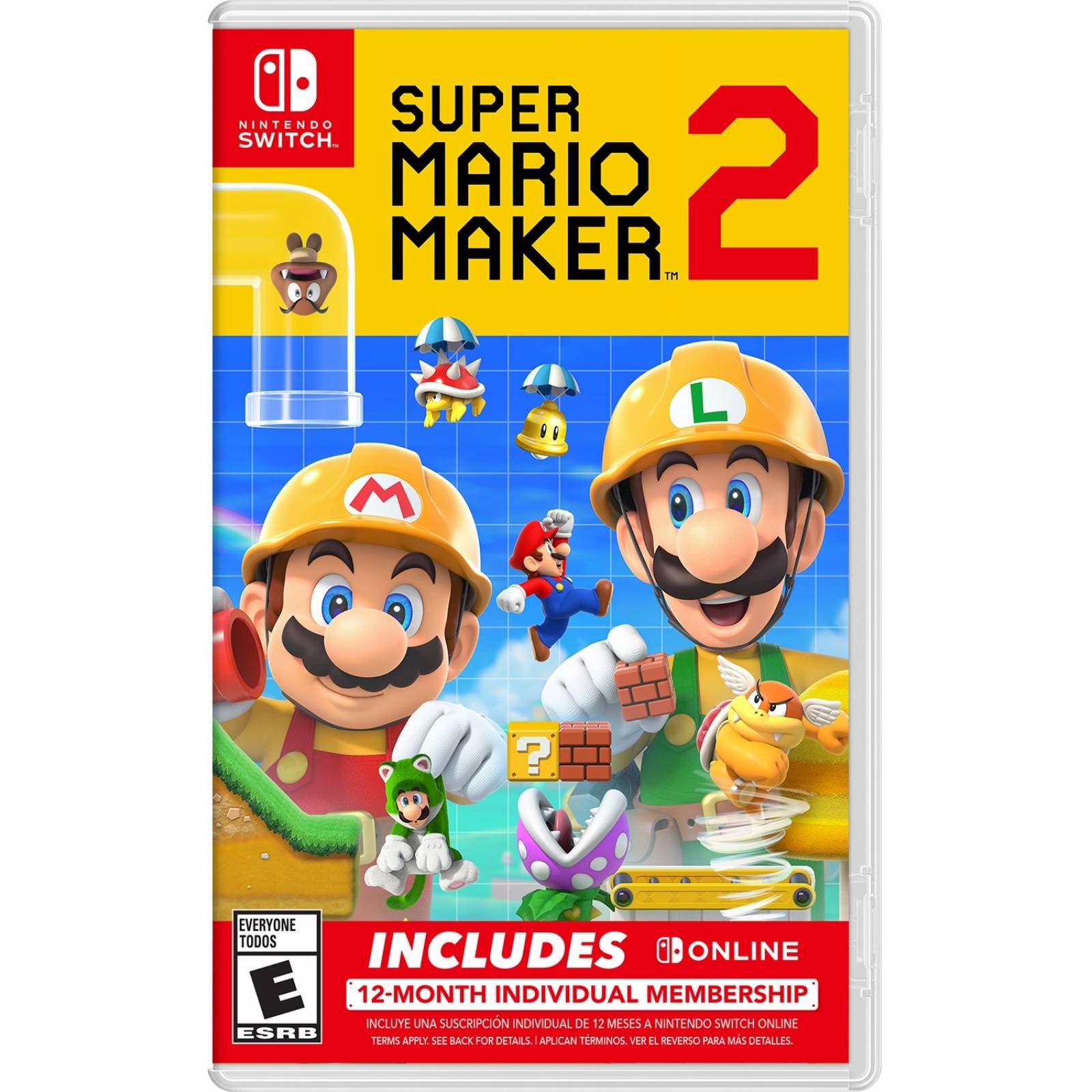 Videojuego Super Mario Maker 2 + Nintendo Online Suscripcion 12 Meses Nintendo Switch