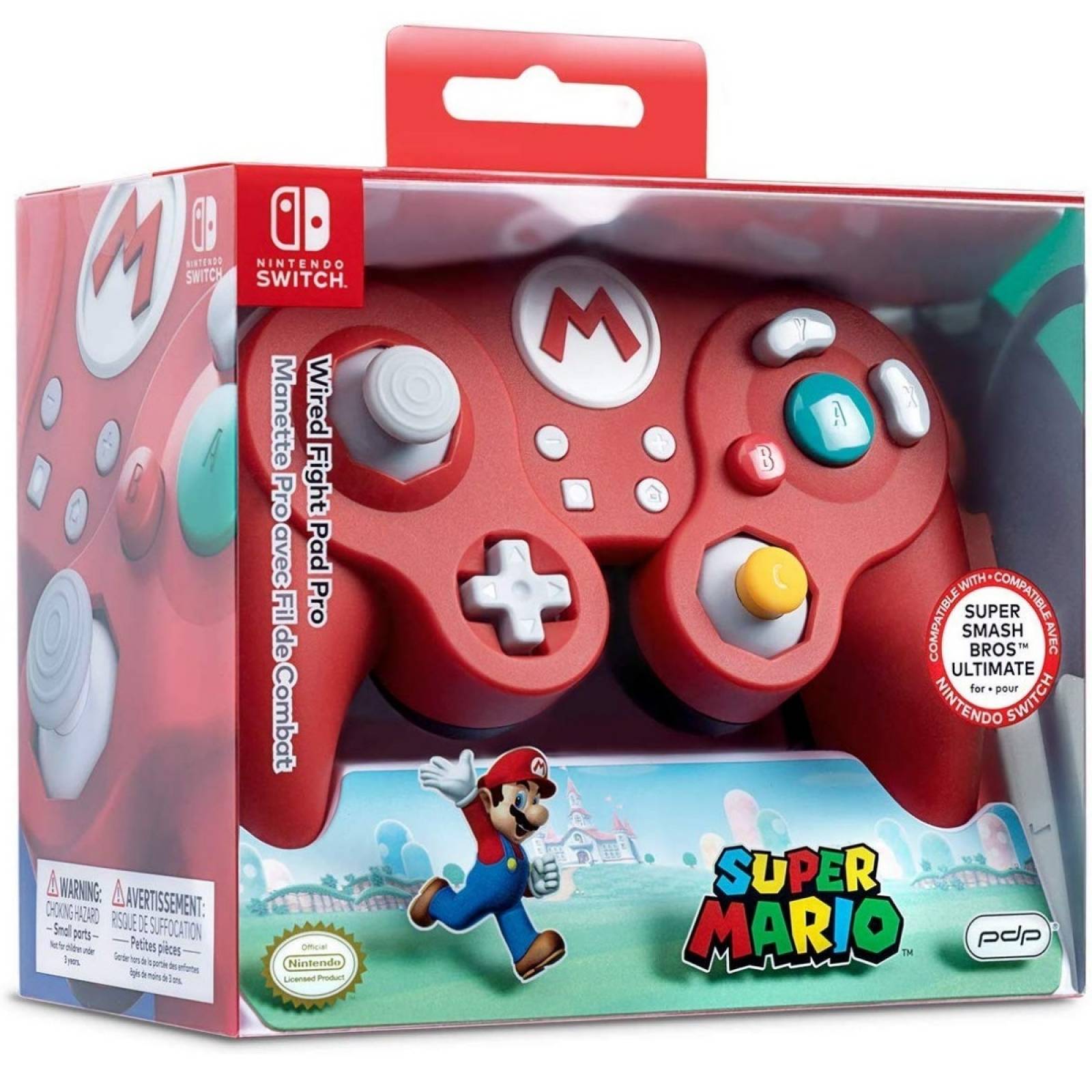 Control Nintendo Switch Fight Pad Pro Mario PDP - Alambrico