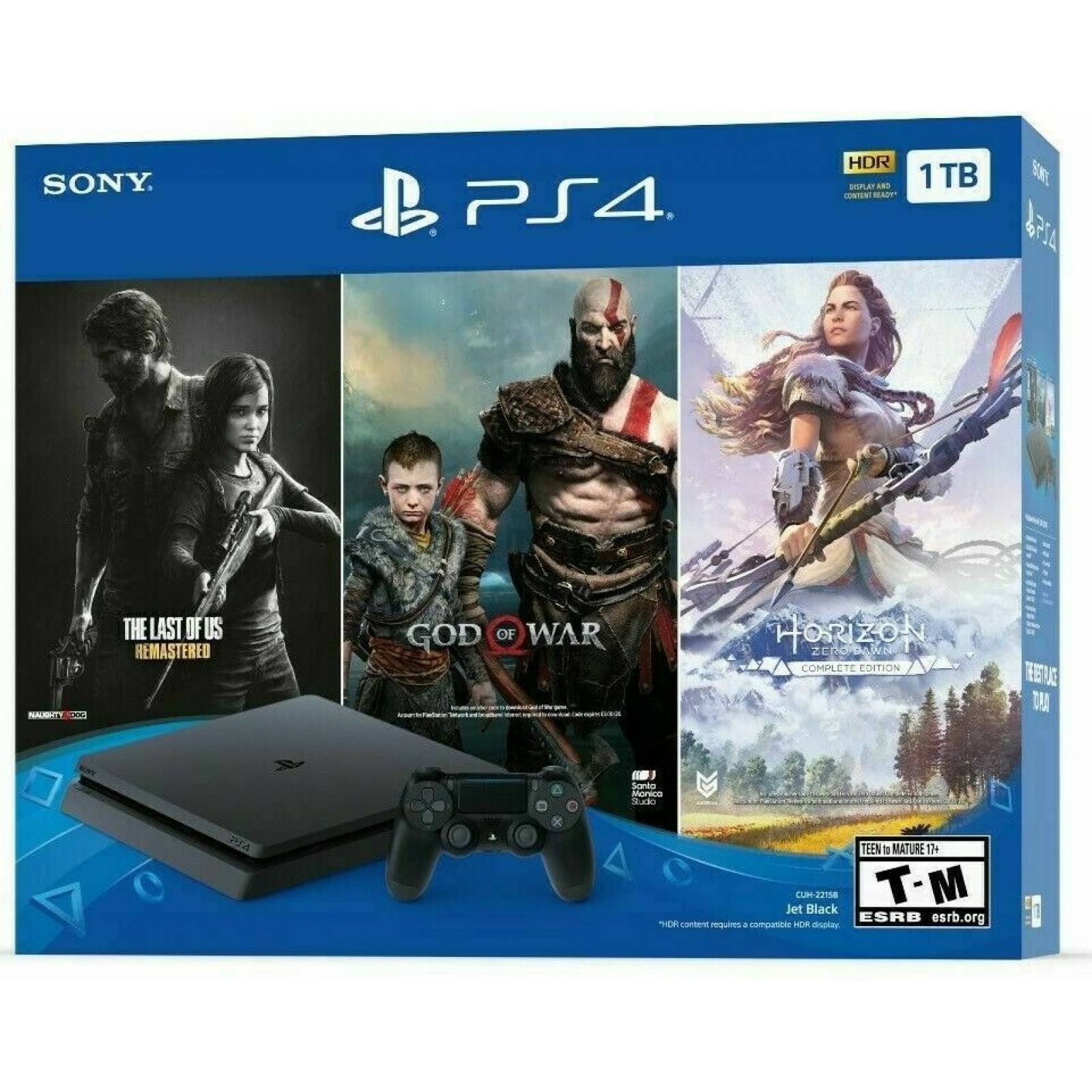 PS4 Slim 1TB Only on PlayStation God Of War, Horizon, The Last of Us Bundle
