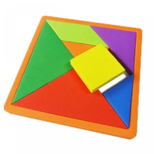 Juguete Didáctico Tangram  Montessori marco naranja