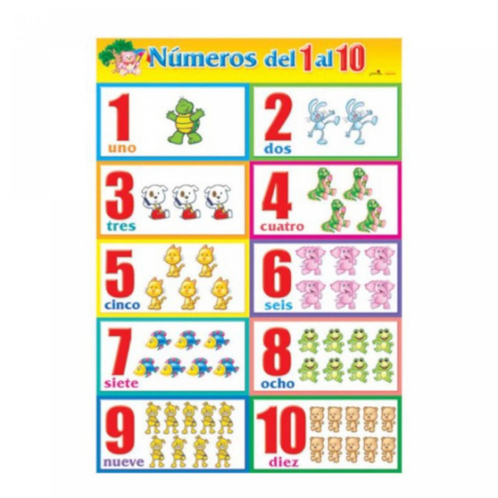 Póster didáctico Grande: Números 1 al 10 (50 x 70 cm)