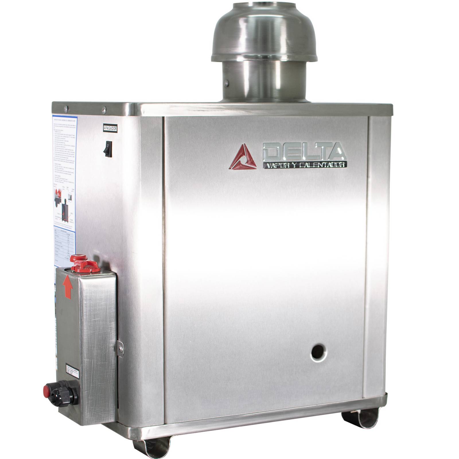 Generador de Vapor Diseñado para Hogar Instalación en Espacios de 5 m. Cúbicos Gas LP Delta Acero Inoxidable