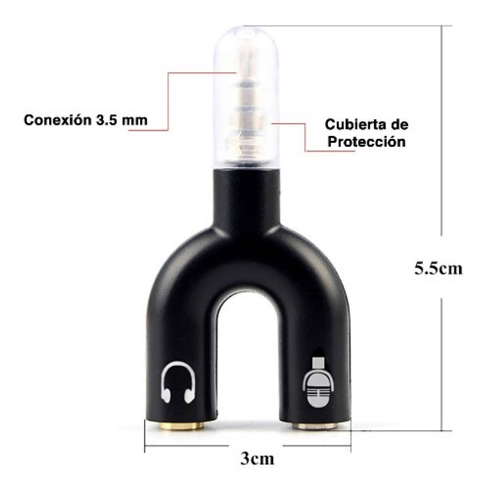 Divisor De Audio Estereo 3 5 Mm Para Microfono Y Audifonos Color Blanco