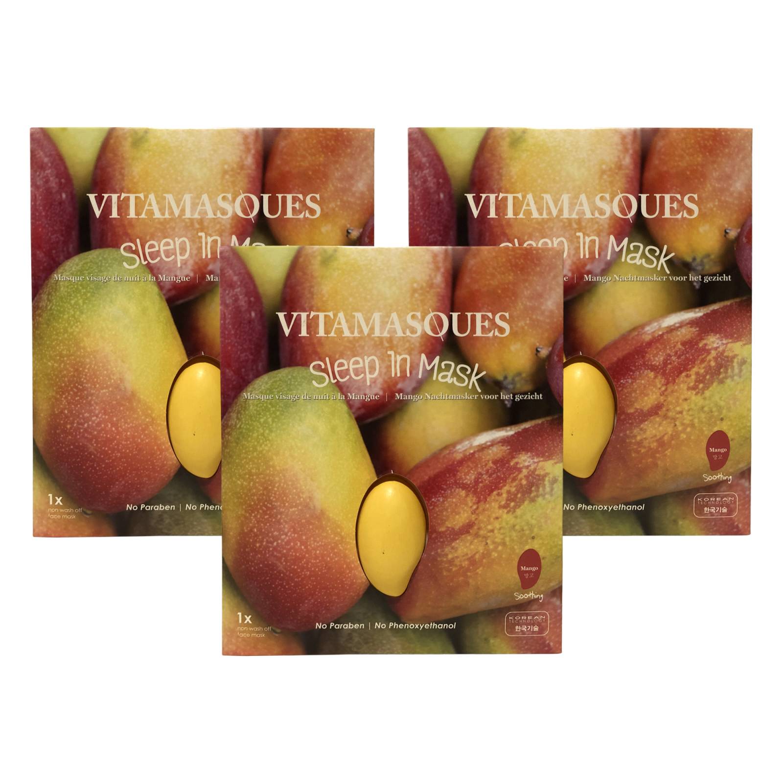 Set 3 sobres mascarilla 3D Mango SUAVIZANTE Virtamasque
