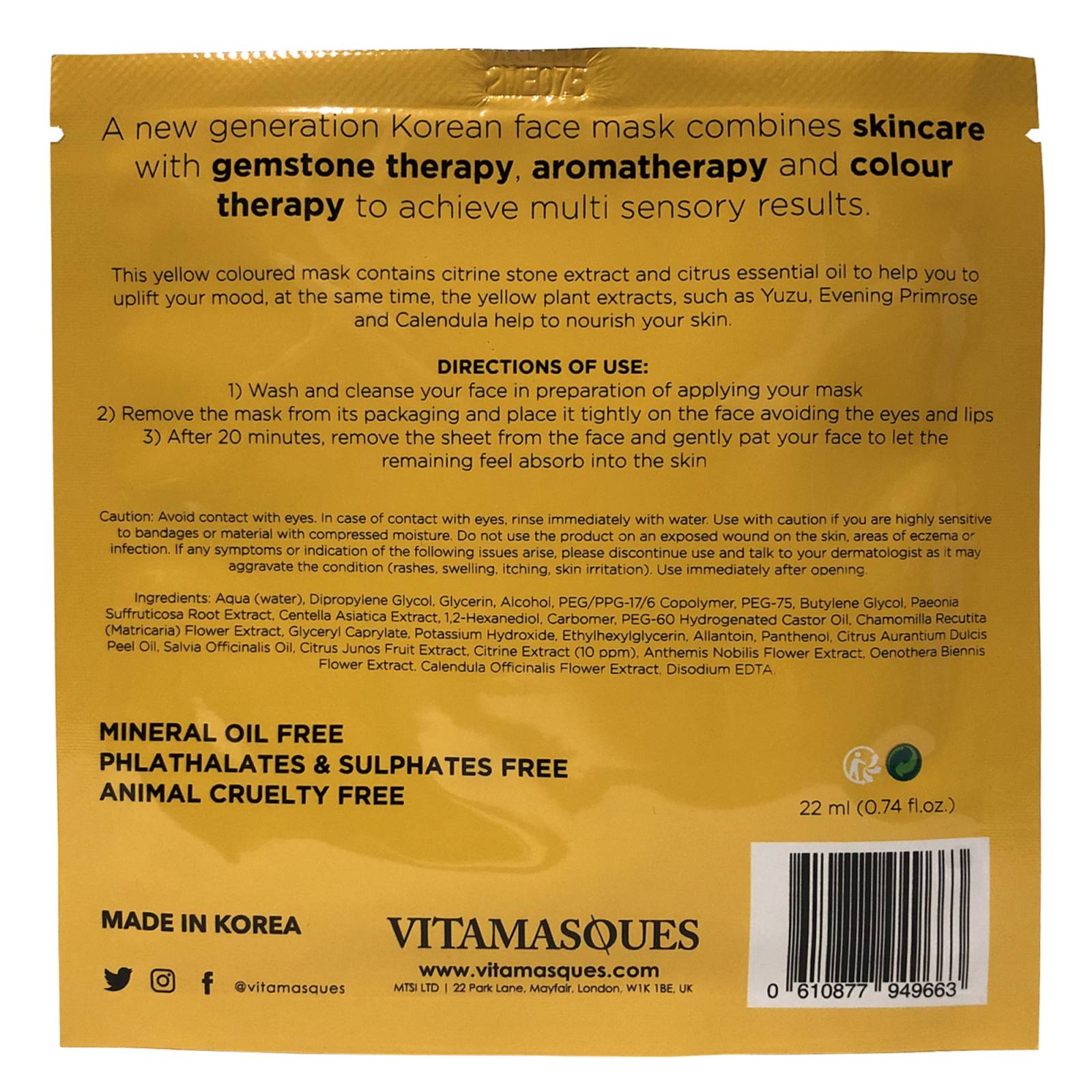 Set 2 sobres mascarilla MULTISENSORIALES de Citrine Vitamasque