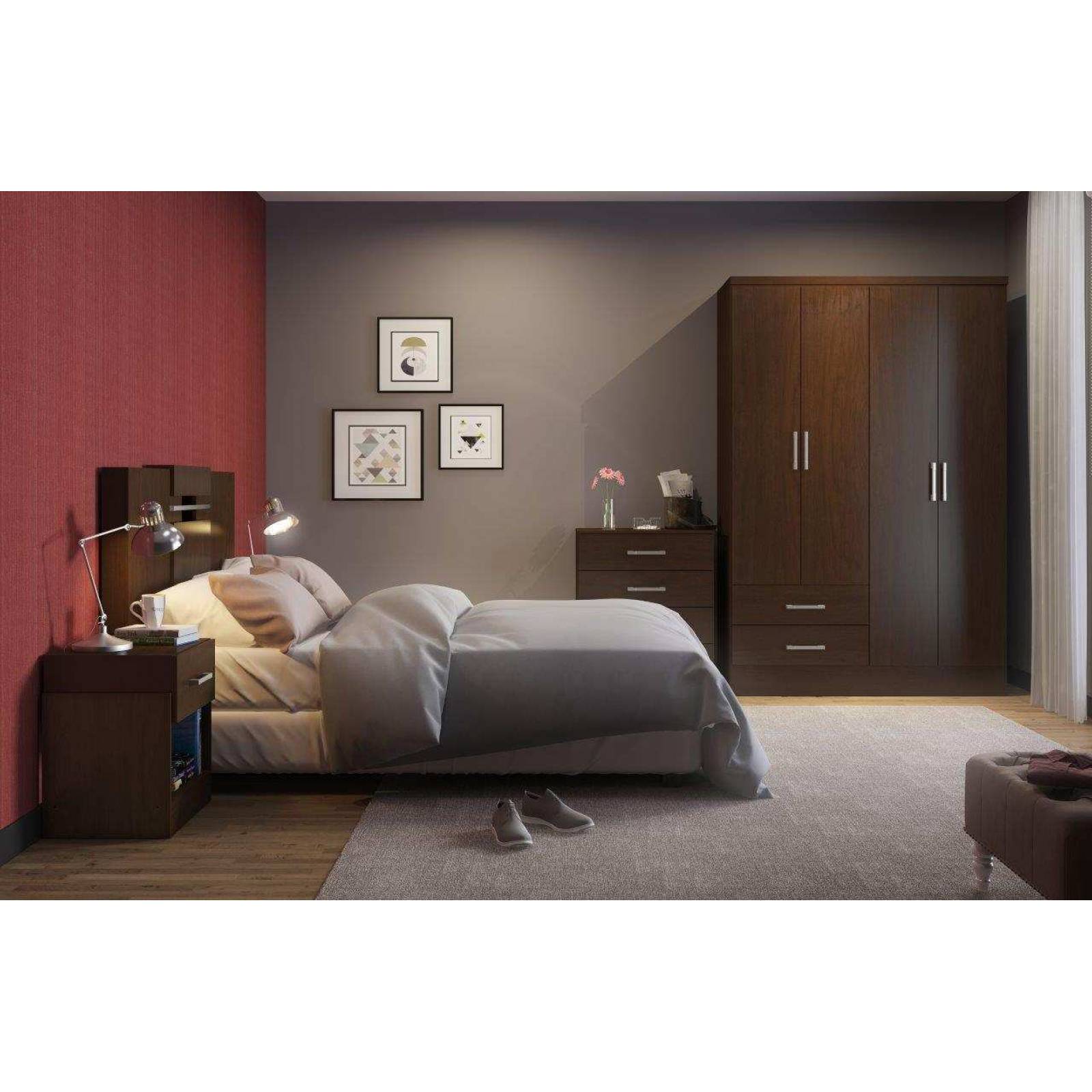 Ropero Closet Bertolini 584 4 Puertas 2 Cajones   Chocolate