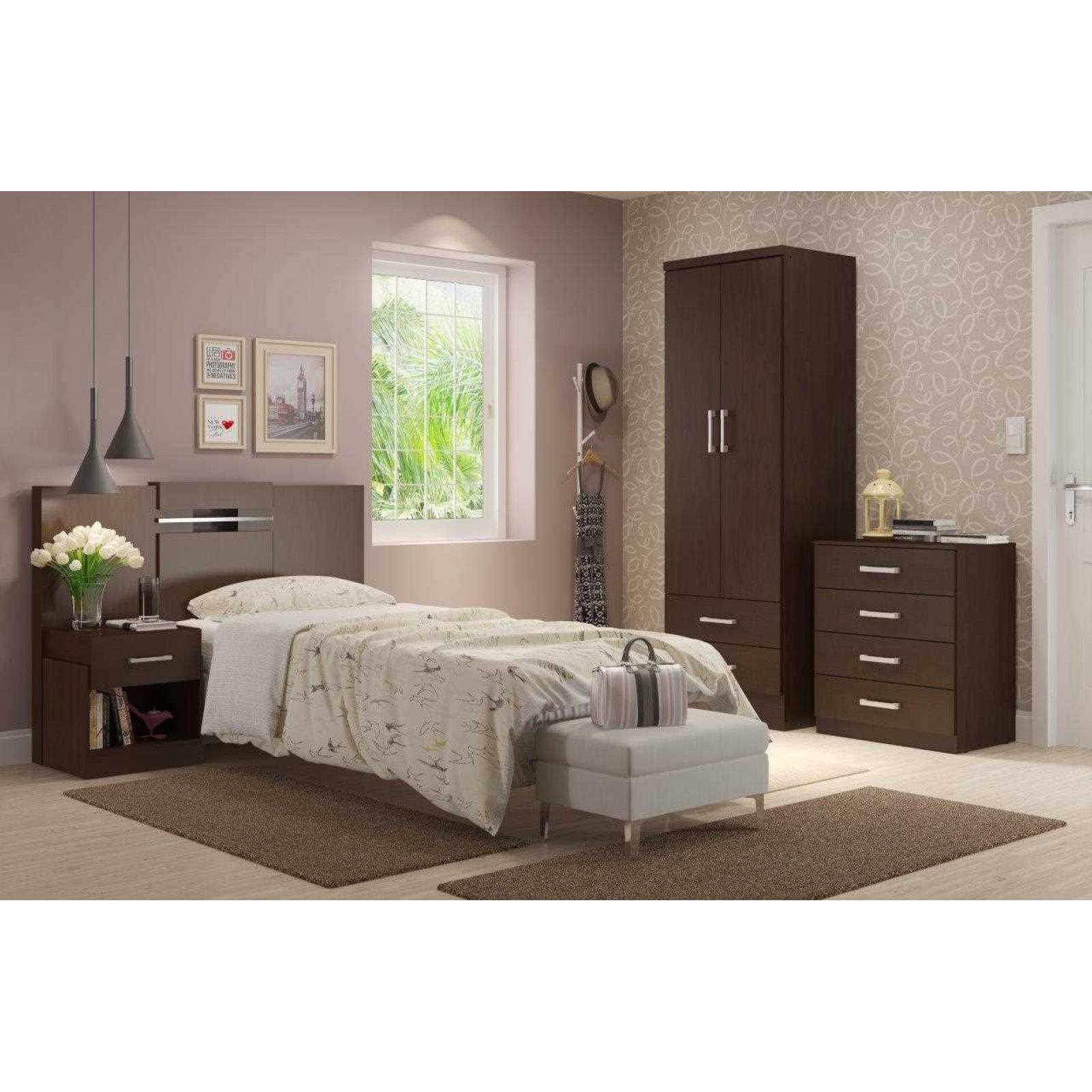 Ropero Closet Bertolini 599 2 Puertas 2 Cajones   Chocolate