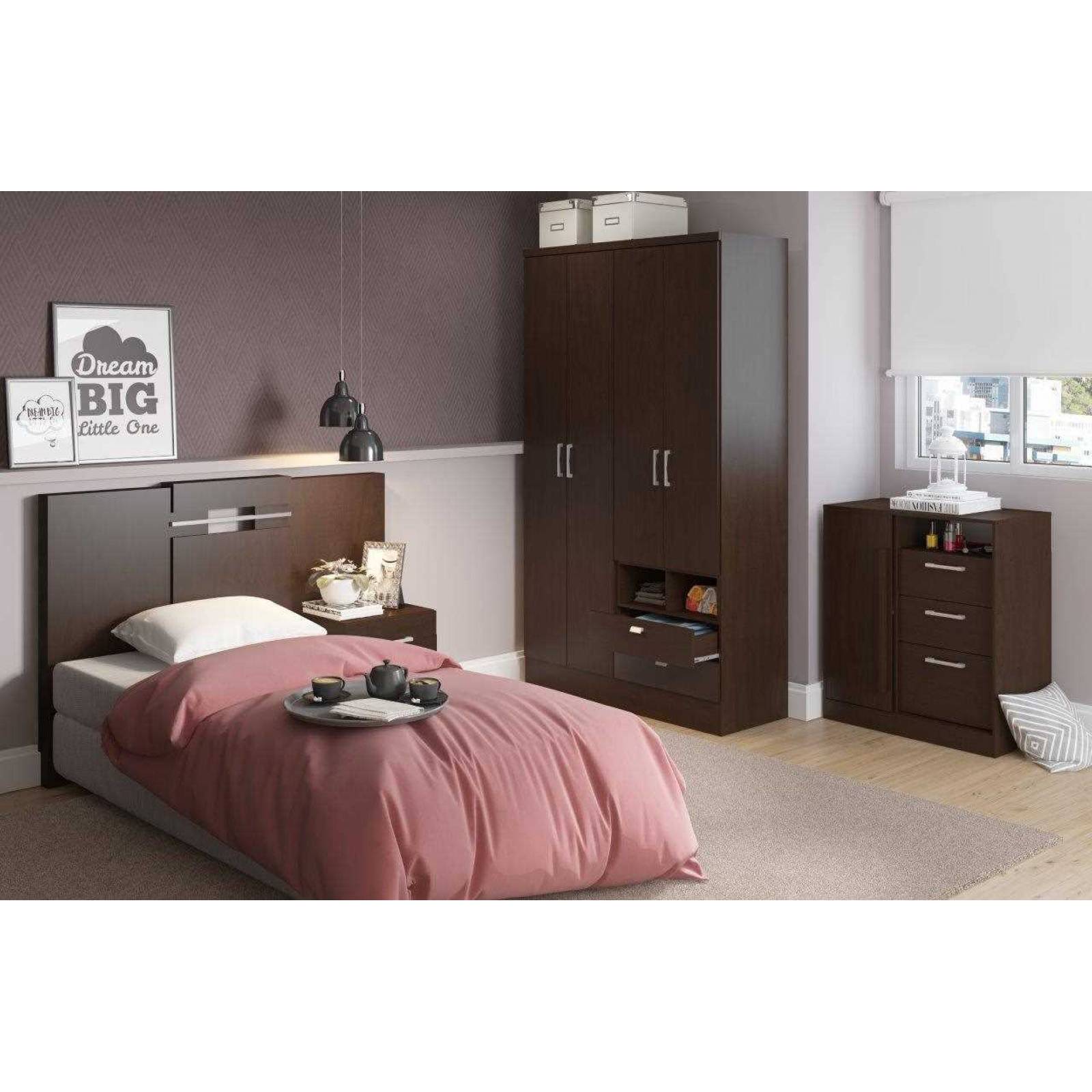 Ropero Closet Bertolini 597 4 Ptas 2 Caj Chocolate 206mts